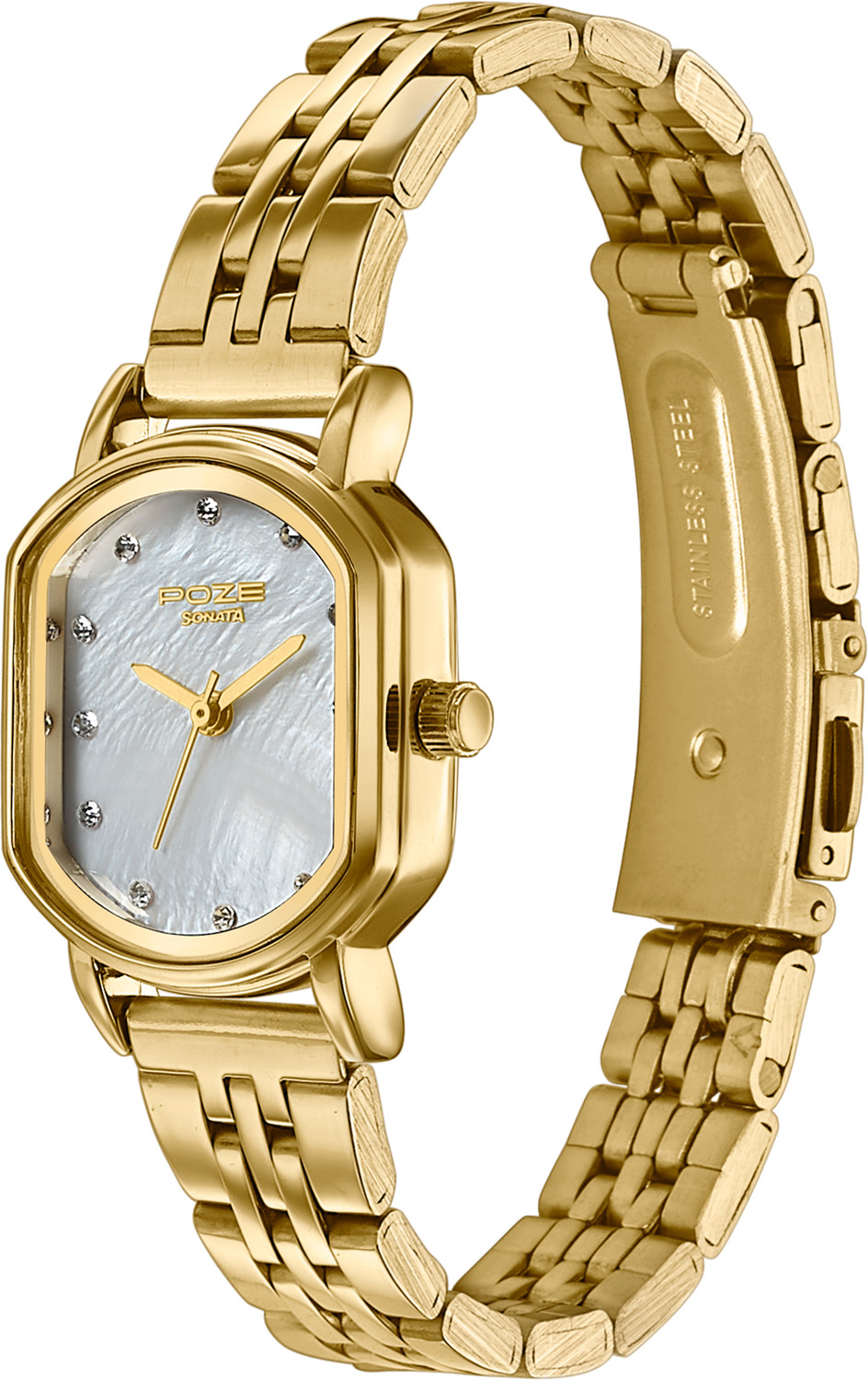 Image of SONATA Poze 8 Sonata Poze 8 Quartz MOP-White Dial IPG Stainless Steel Strap Analog Watch - For Women