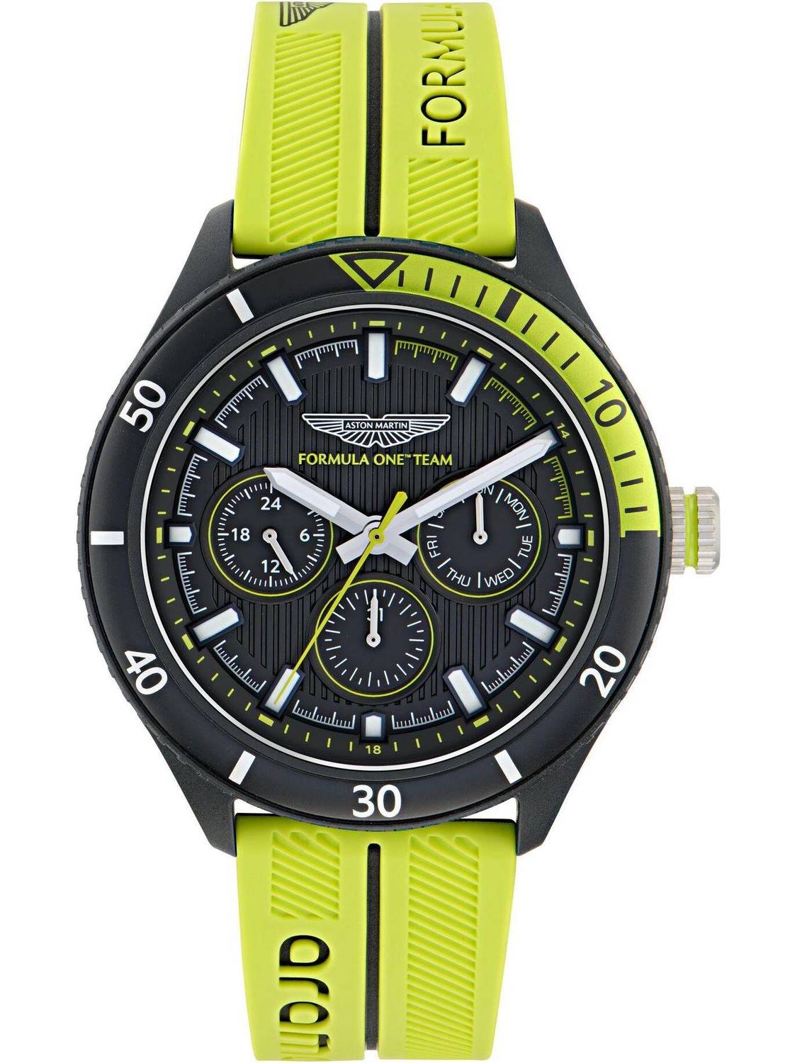 Aston Martin MTFP1F50243 Aramco Round 46mm Black Dial Analog Watch - For Men