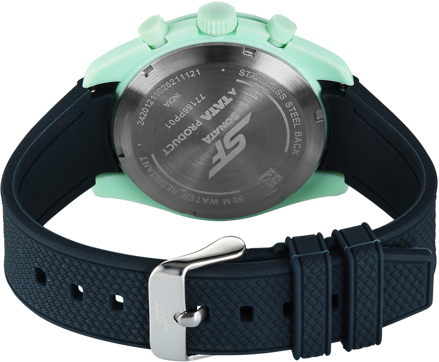 Image of SONATA SF Genesis Quartz Multifunction Chronograph Blue Dial Blue Strap Analog Watch - For Men