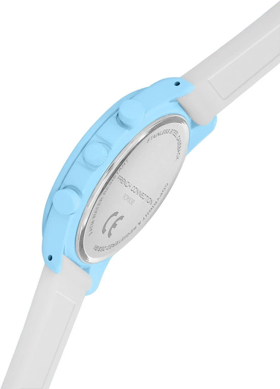 Image of FCUK Brillora BRILLORA FCUK Subtle Blue Round Dial With White Silicone Strap Watch Analog Watch - For Women