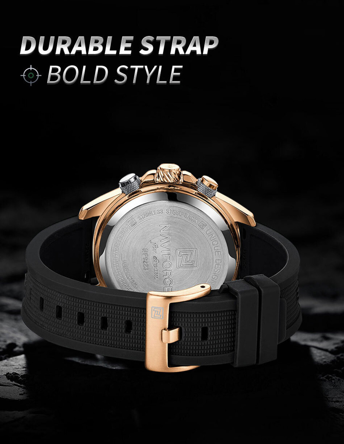 Image of NAVIFORCE NF9223-ROSEGOLD NF9223 Analog-Digital Watch - For Men