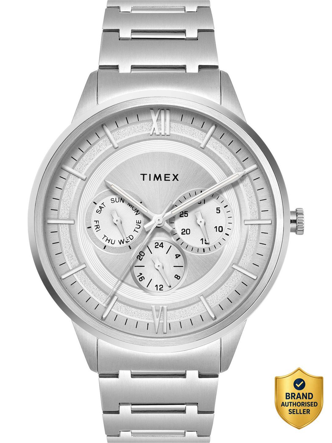 Image of TIMEX TWEG28000 Signio Round 42mm Silver Dial Analog Watch - For Men