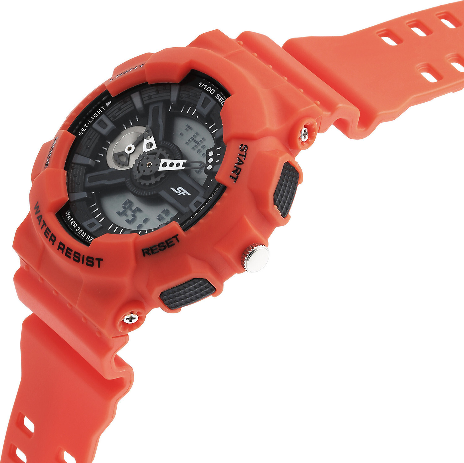 Image of SONATA SF Dreamer Series SF Dreamer Series Digital Black Dial Orange PlasticStrap Analog Watch - For Men