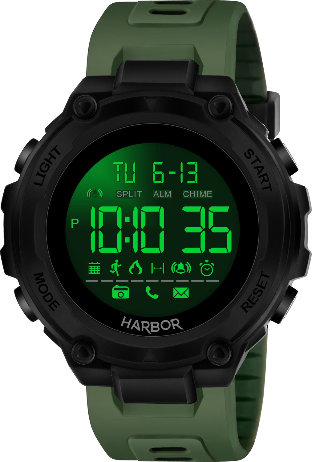 Image of Harbor EF 9098-Green Green Strap Multi Function Digital Sports Watch for Men's Active Routine Digital Watch - For Men