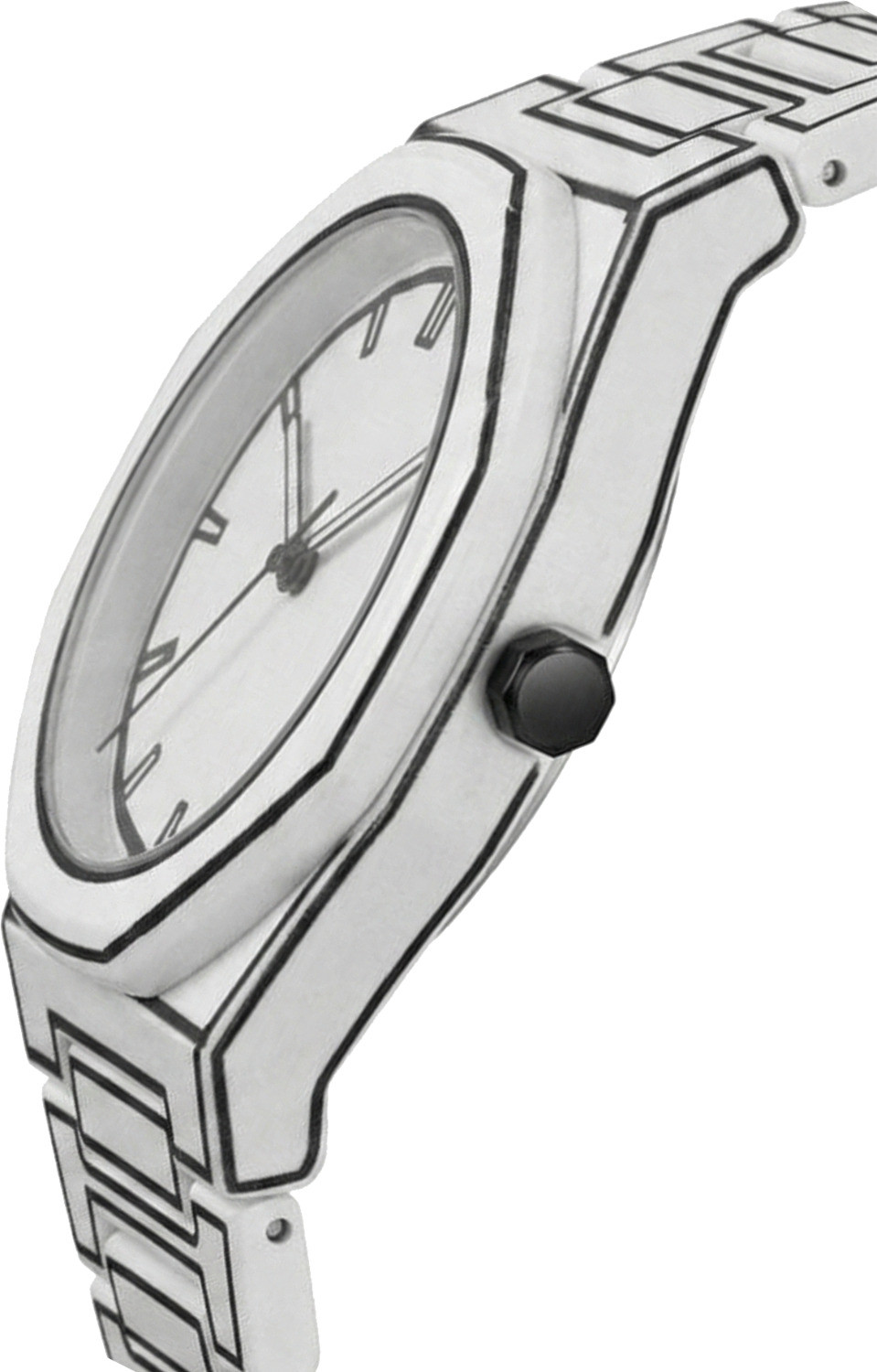 Image of PAPIO White Color Polycarbonate Strap Boys Analog Watch - For Men MN-258 WH-BLK