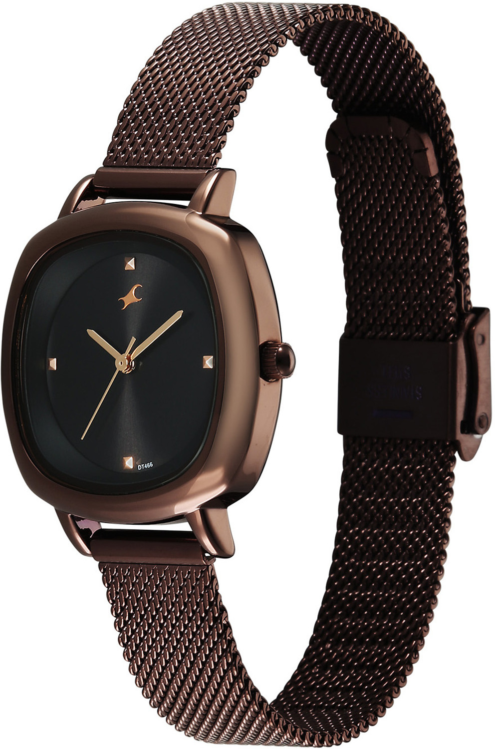 Image of Fastrack Stunners Fastrack Stunners XI Quartz Black Dial Brown Stainless steel Strap Analog Watch - For Women