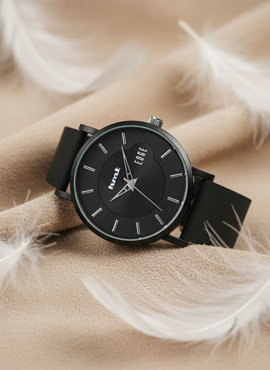 Image of Hmrt Black Dial Black Silicone Strap Analog Watch - For Men