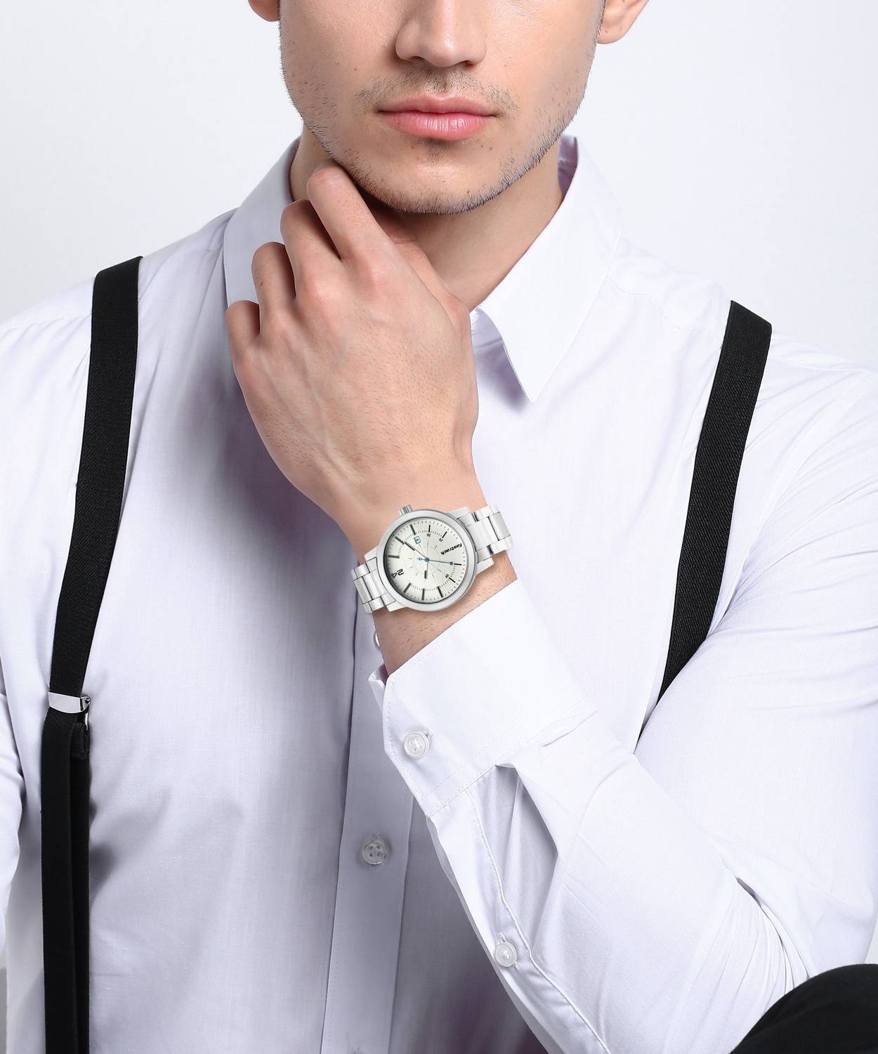 Fastrack Tripster Analog Watch - White Dial, Silver Strap - Image 3