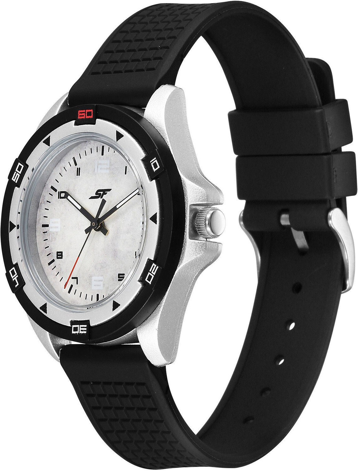 Image of SONATA Sporty Analog Analog White Dail With Black Plastic Strap Analog Watch - For Men