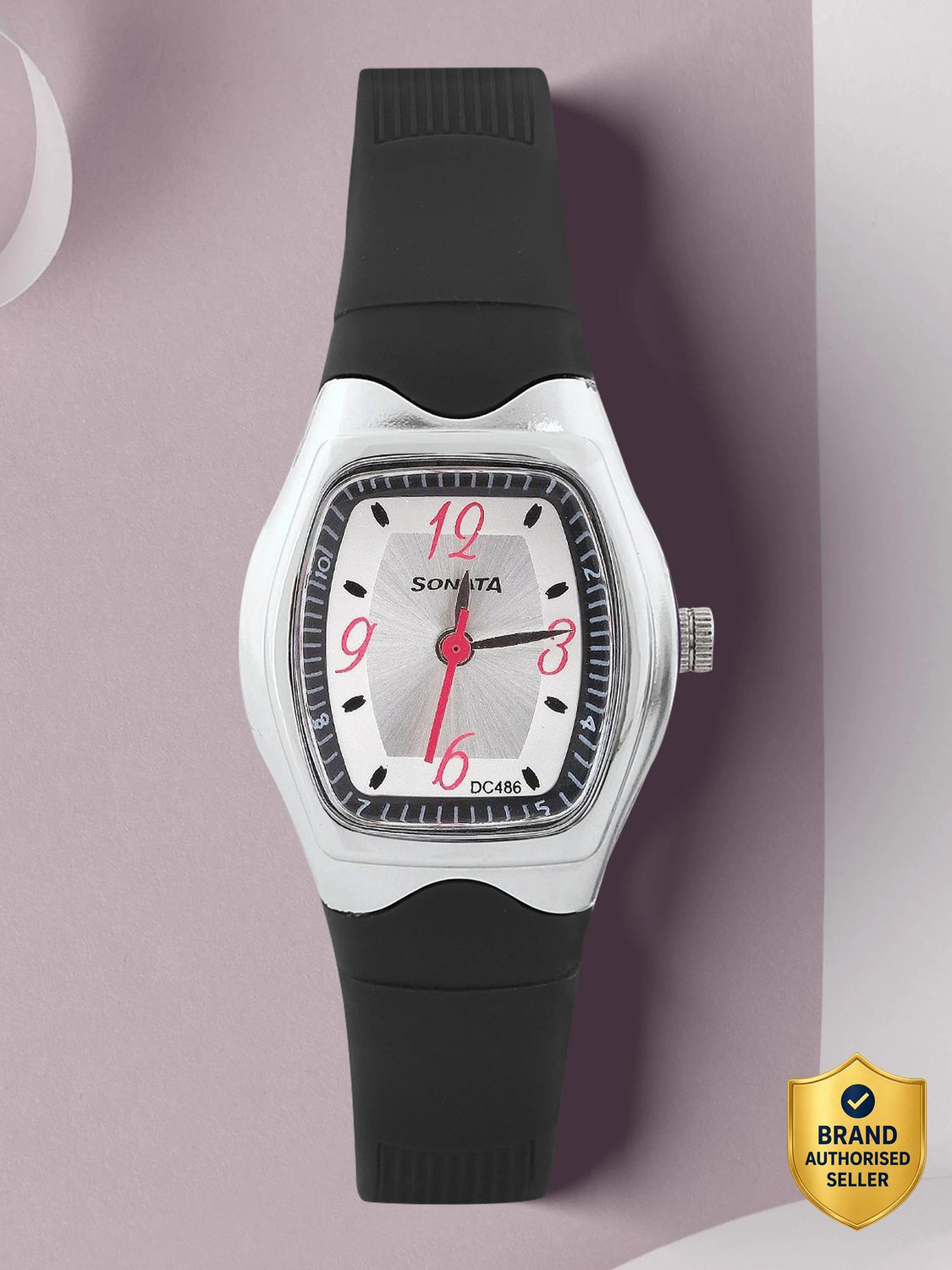 Image of SONATA SF Quartz Silver Dial Black Plastic Strap Analog Watch - For Women NT8989PP03,NU8989PP03