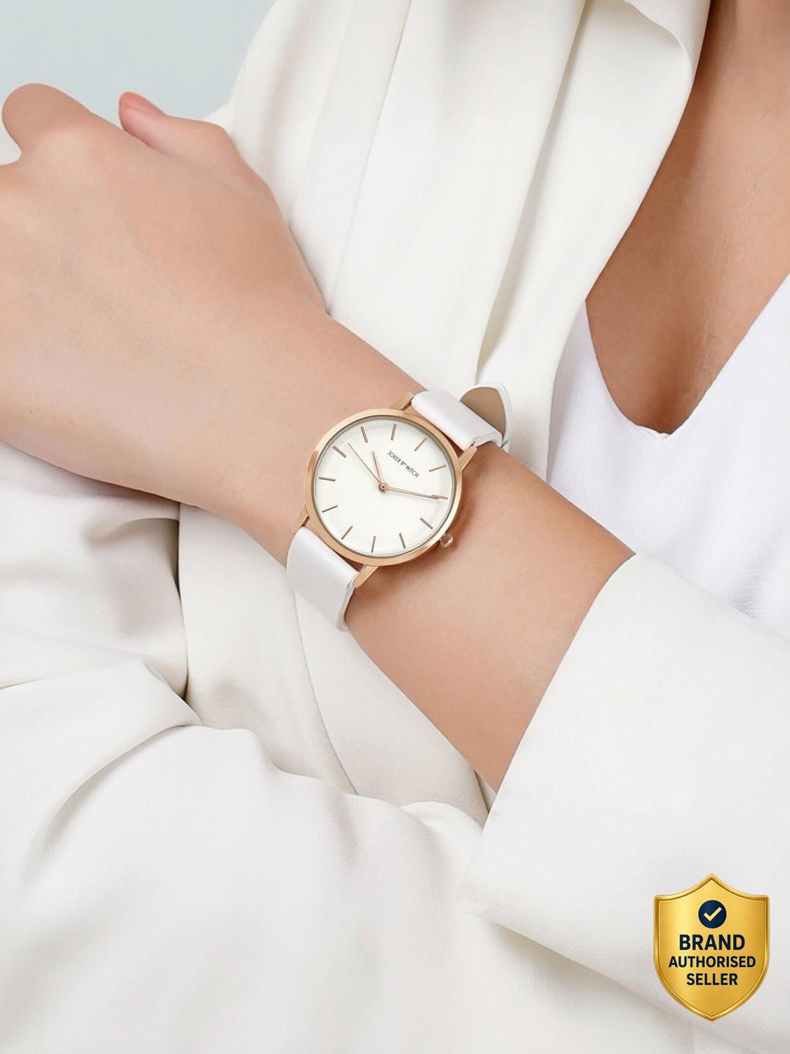 Image of Joker & Witch Boston All White Dial Faux Leather Strap Analog Women's Watch Analog Watch - For Women