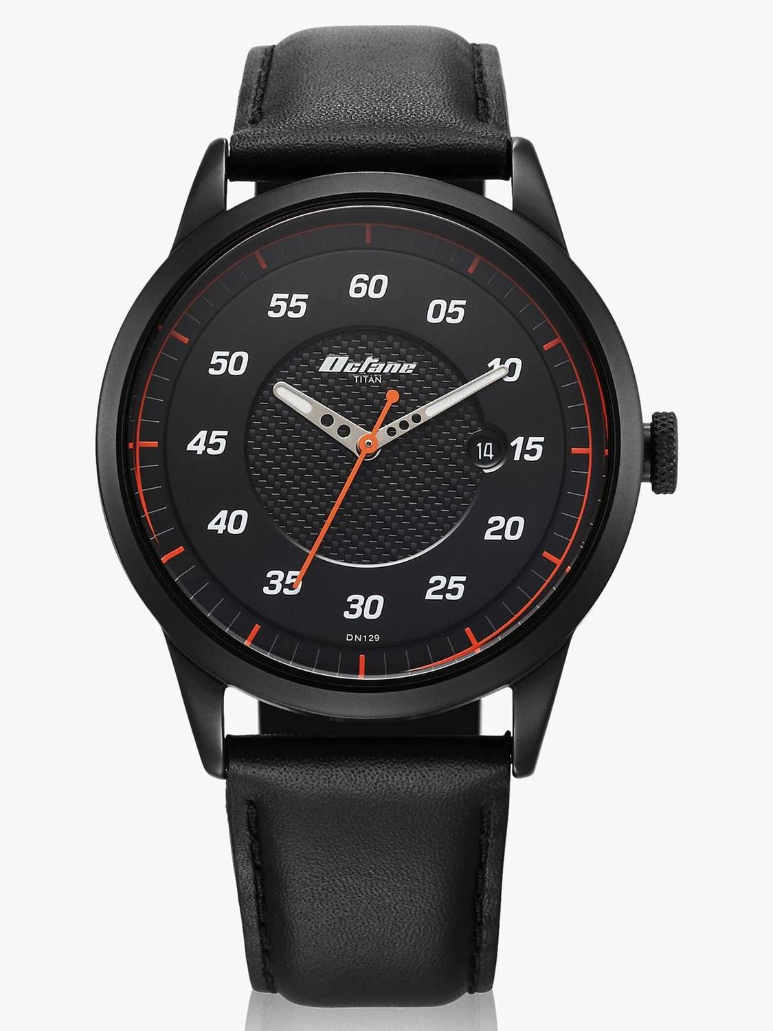 Titan Titan Octane With Date Black Dial Black LeatherStrap Analog