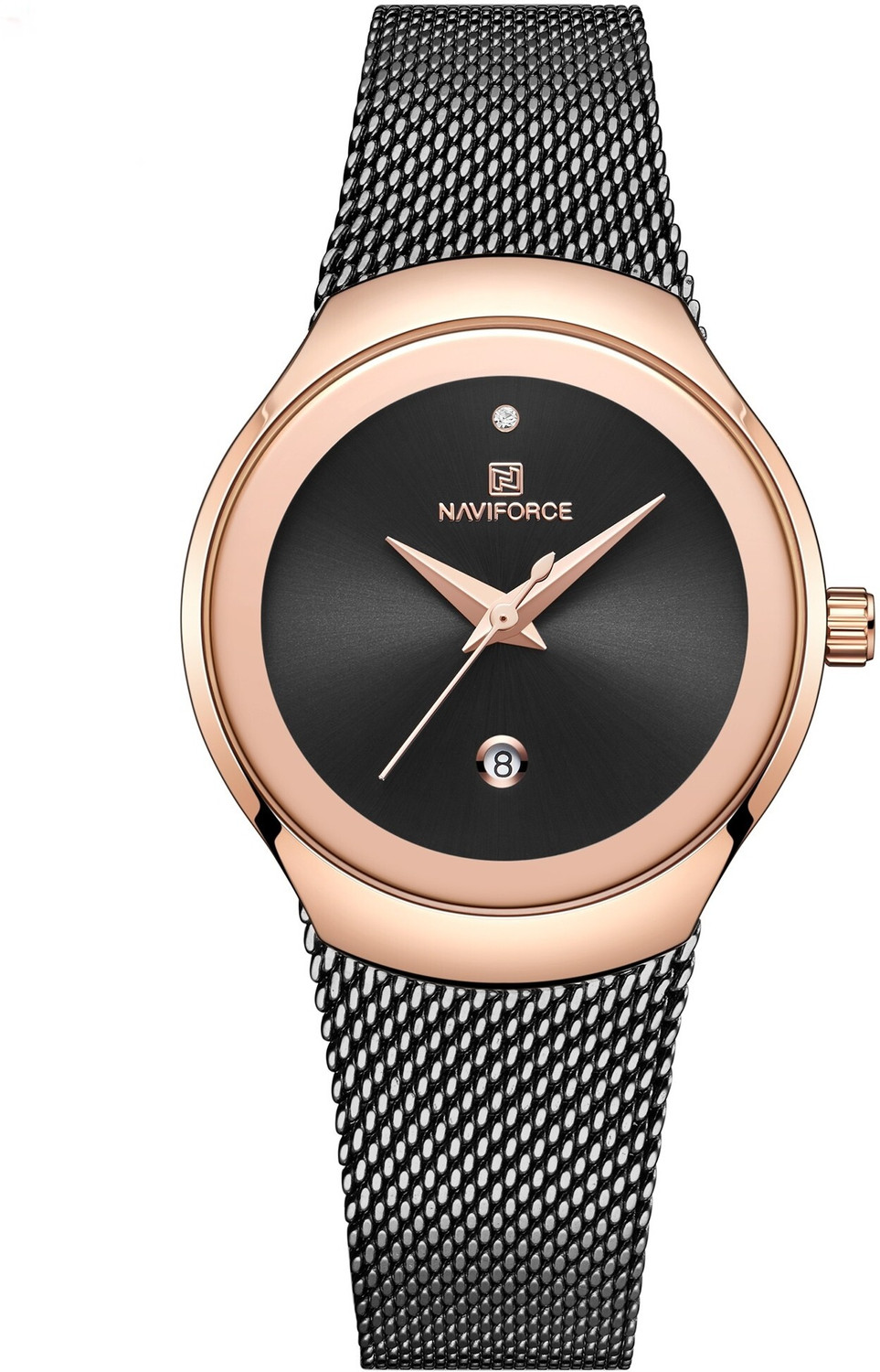 Image of NAVIFORCE 5004 Japanese Quartz Stainless Steel Mesh Strap Elegant Waterproof Wristwatch Analog Watch - For Women