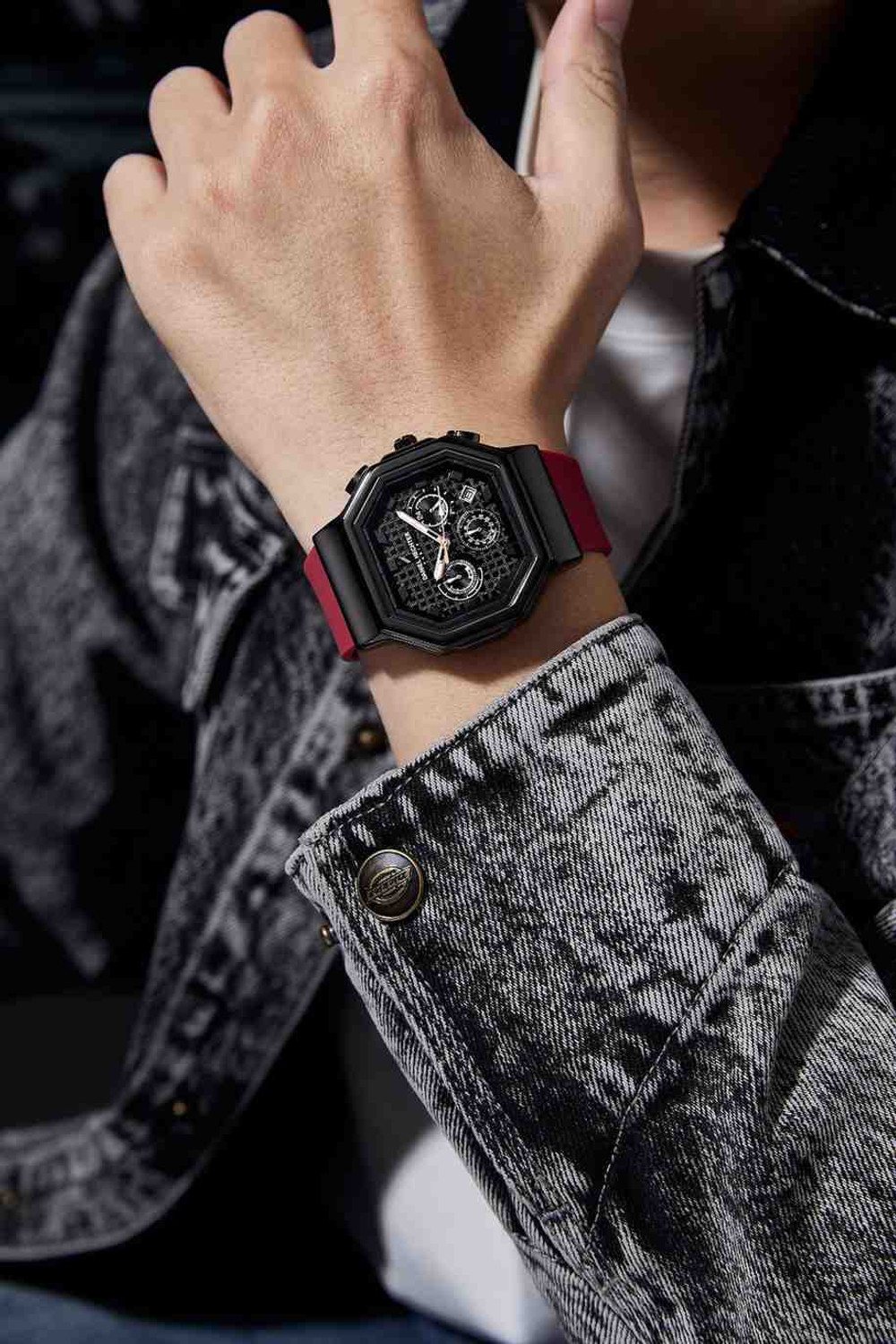 Image of DANIEL HECHTER Model DHM1018 Analog Red Dial Men's Watch Analog Watch - For Men