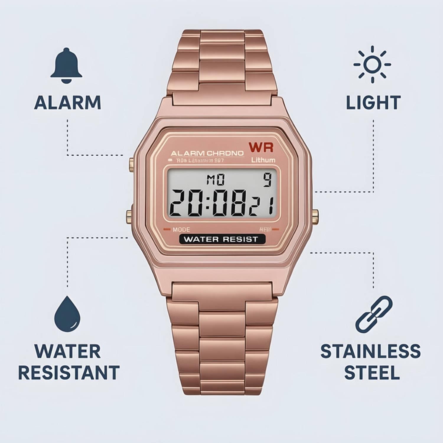 Timofy RoseGold Digital Watch - Image 4