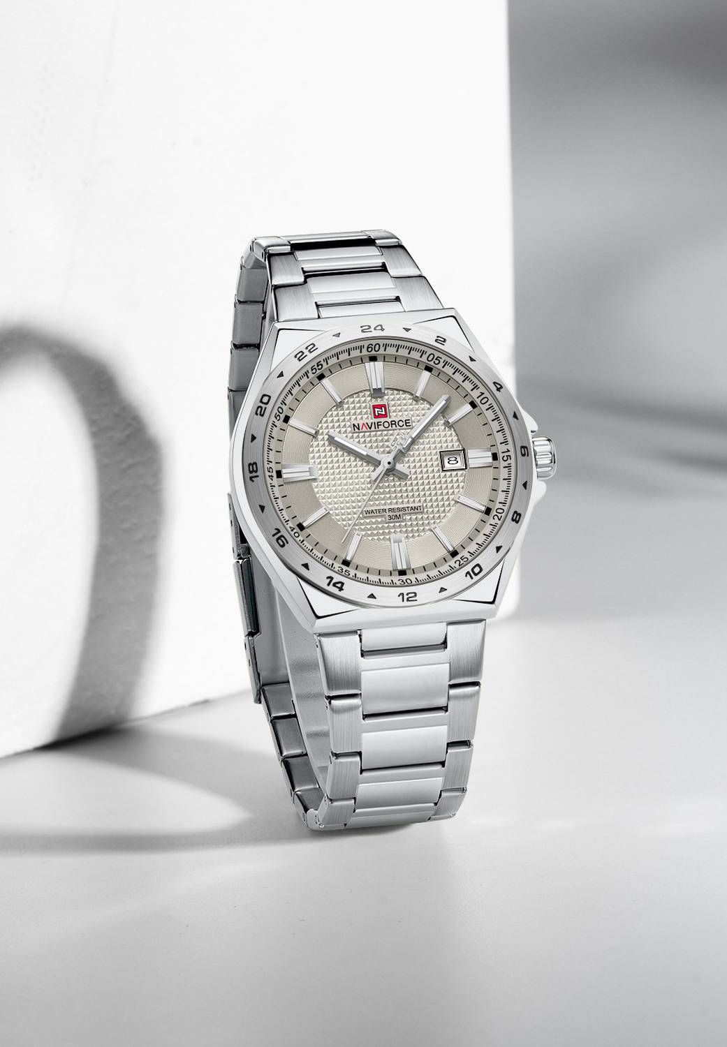 NAVIFORCE NF9266 Grey Dial Silver Stainless Steel Watch - Image 5