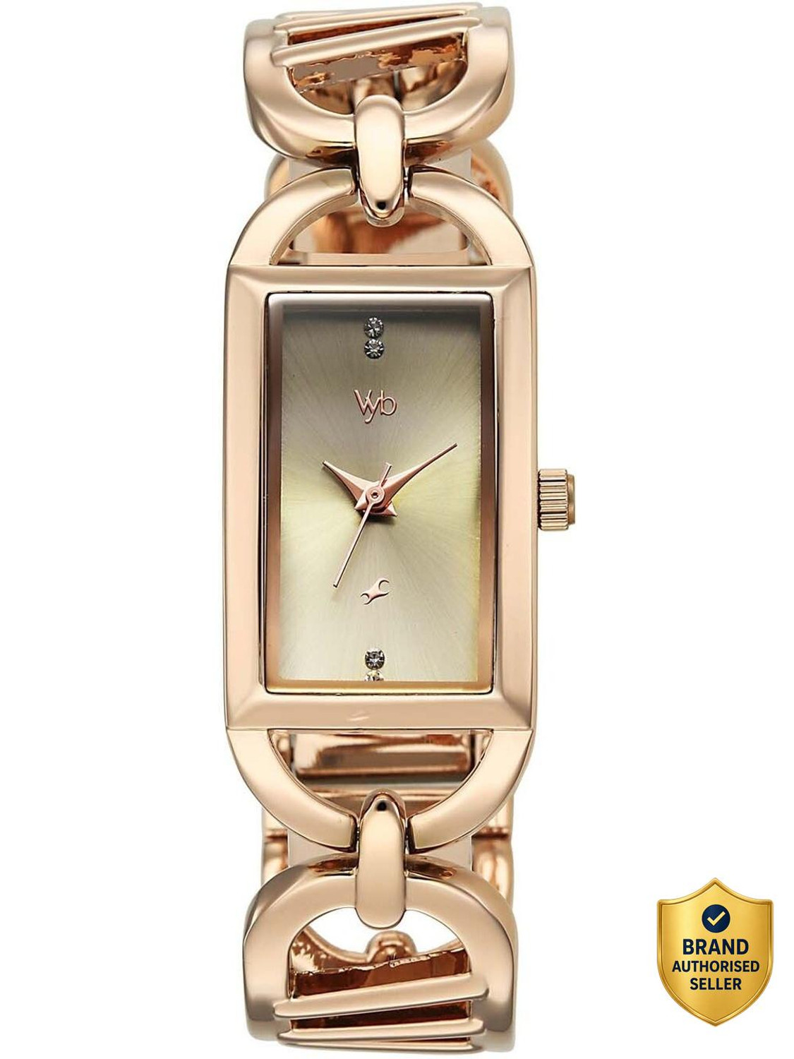 Image of Fastrack Fastrack Vyb Striker Fastrack Vyb Striker Quartz Green Dial Rose Gold Alloy Strap Analog Watch - For Women
