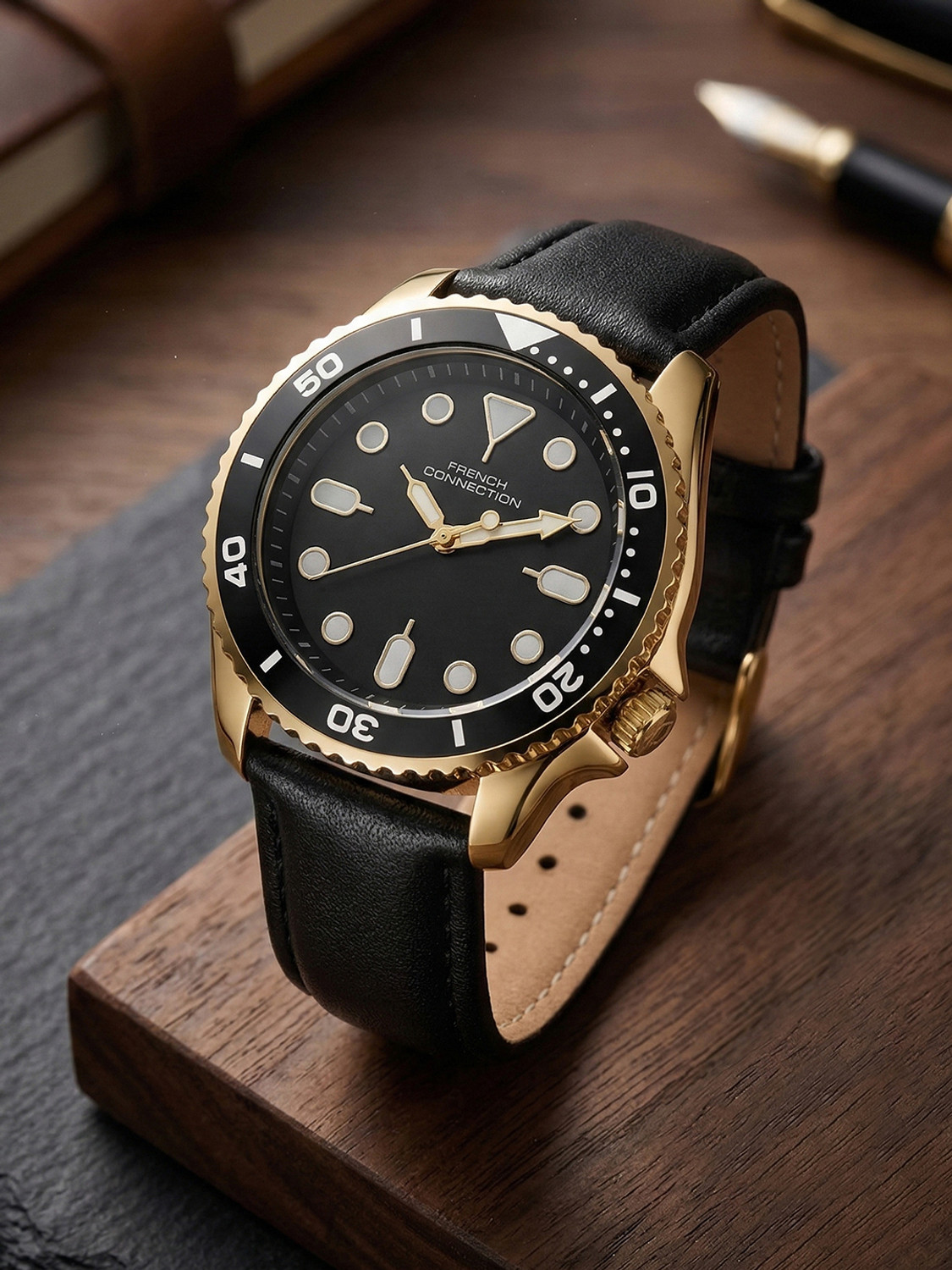 Image of French Connection Stylish Combination of Leather Analog Watch - For Men