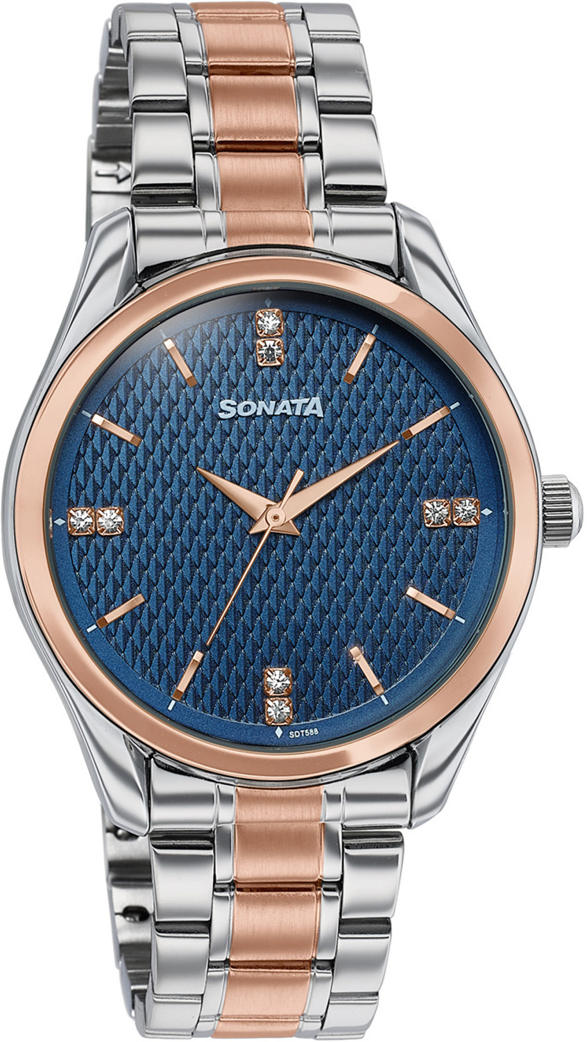 Image of SONATA Jashn Jashn Quartz D. Blue Dial IPS /IPRG Strap Wedding Analog Watch - For Men