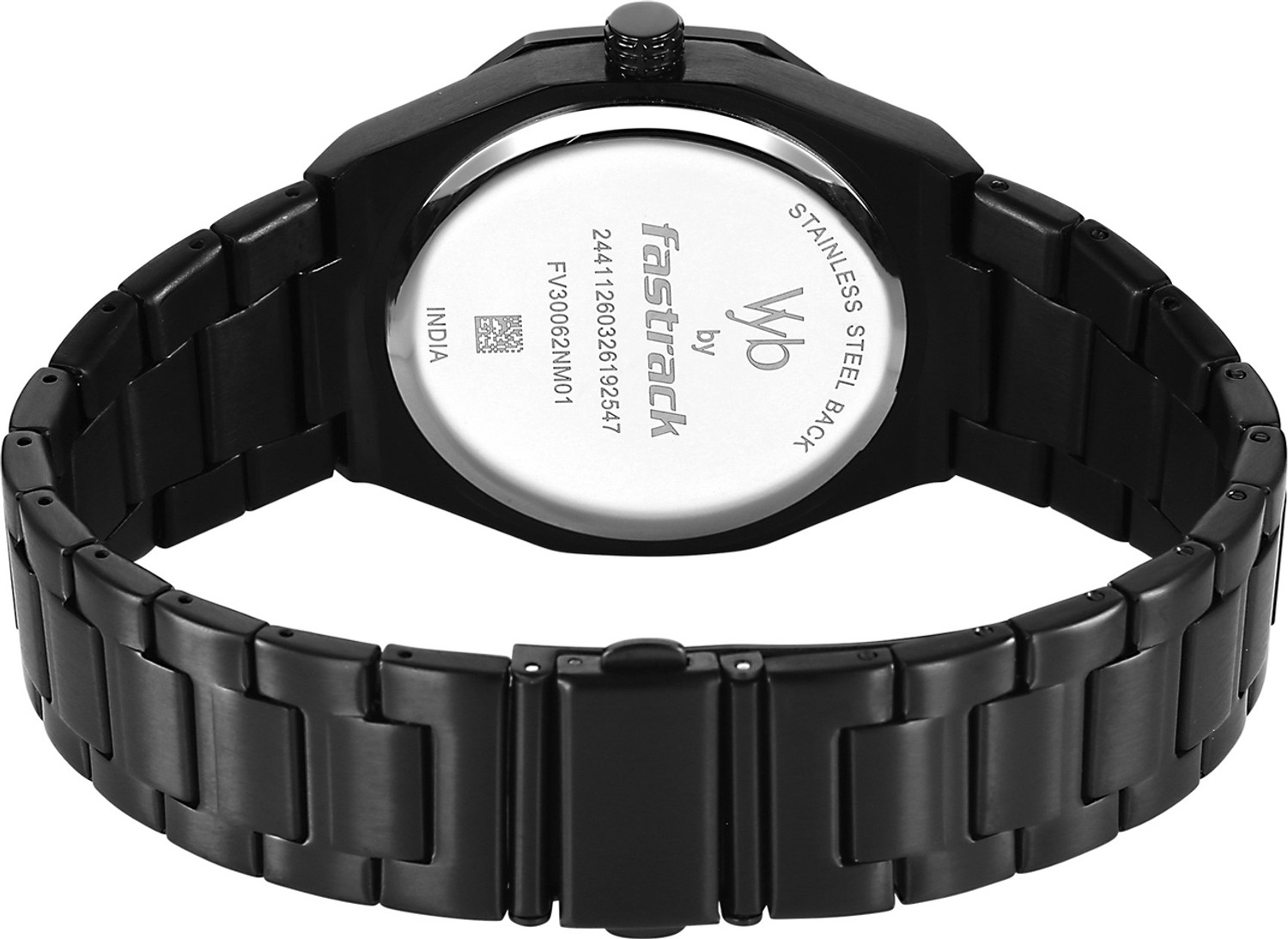 Image of Fastrack Fastrack Vyb Challenger Fastrack Vyb Challenger Quartz Black Dial Black Stainless Steel Strap Analog Watch - For Men
