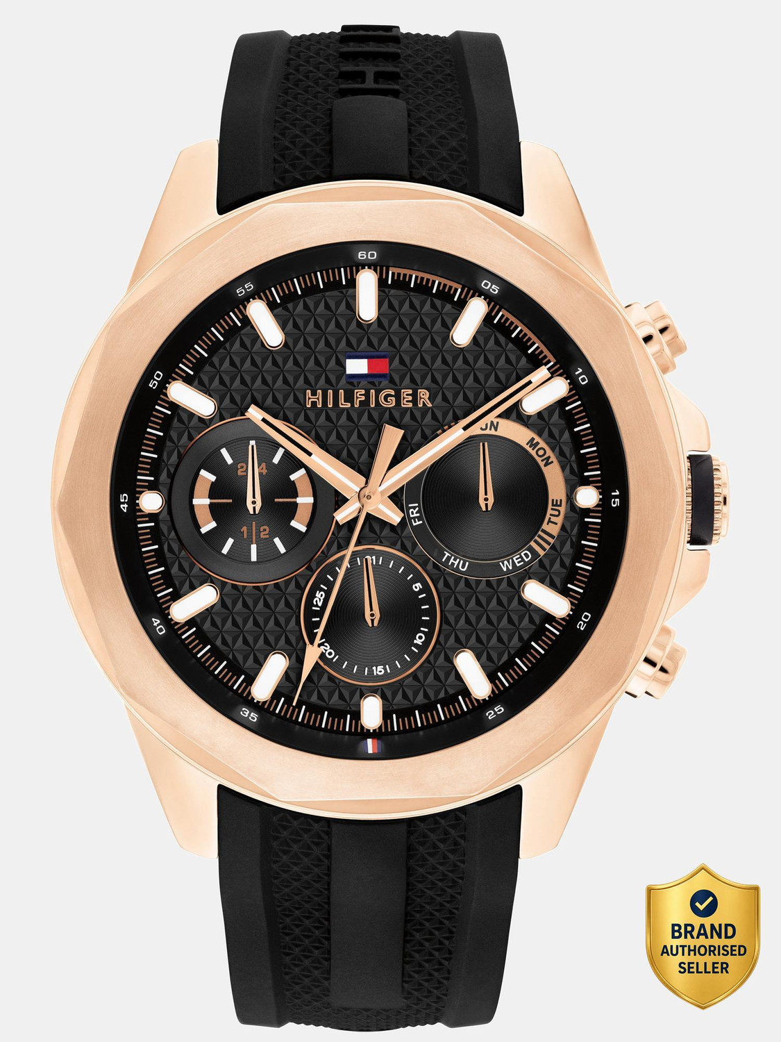 Image of TOMMY HILFIGER AW 24 Fall Winter Colletion With Black Dial Analog Watch - For Men