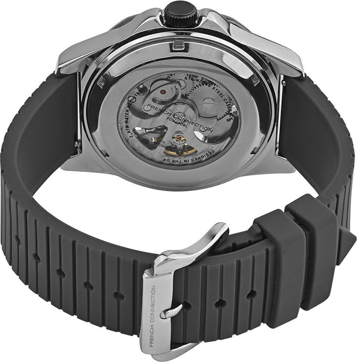 Image of French Connection Mechalume MECHALUME See Through Grey Round Dial | Men's Grey Automatic Watch Analog Watch - For Men