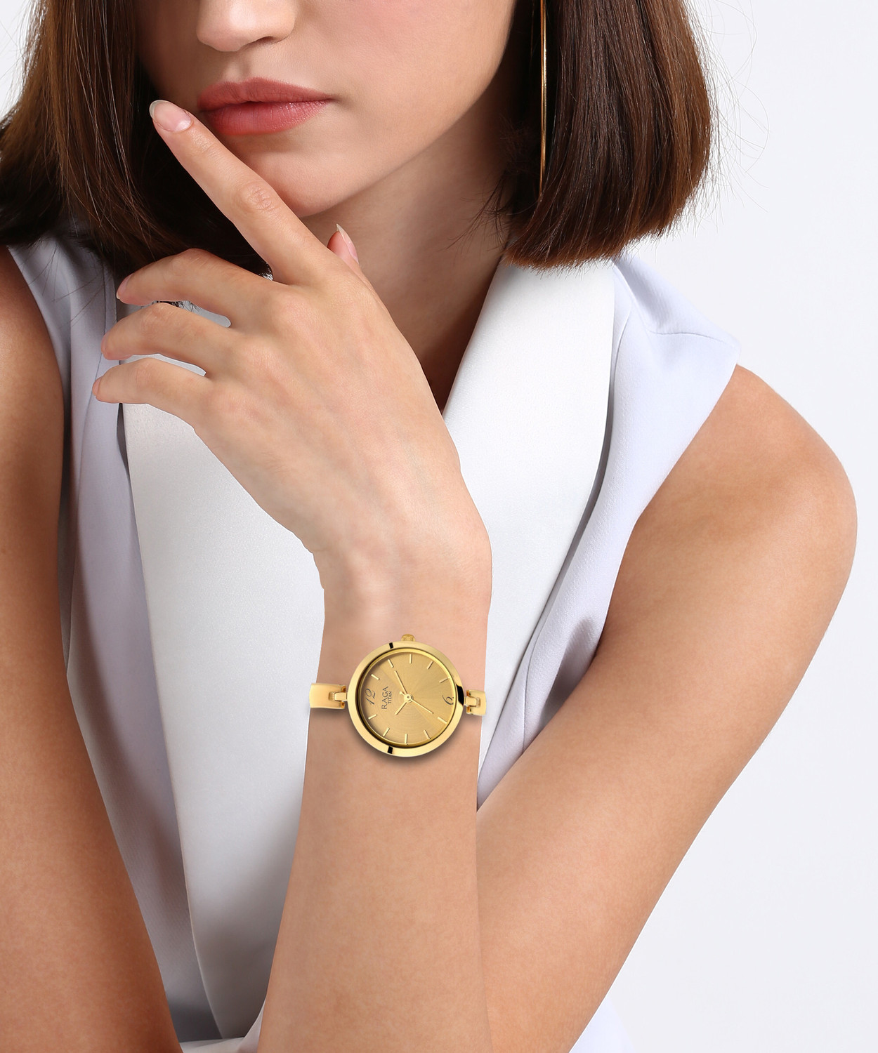 Image of Titan Raga Viva Champagne Dial Gold Metal Strap Analog Watch - For Women TH1780887 /D,NT2606YM06,NU2606YM06