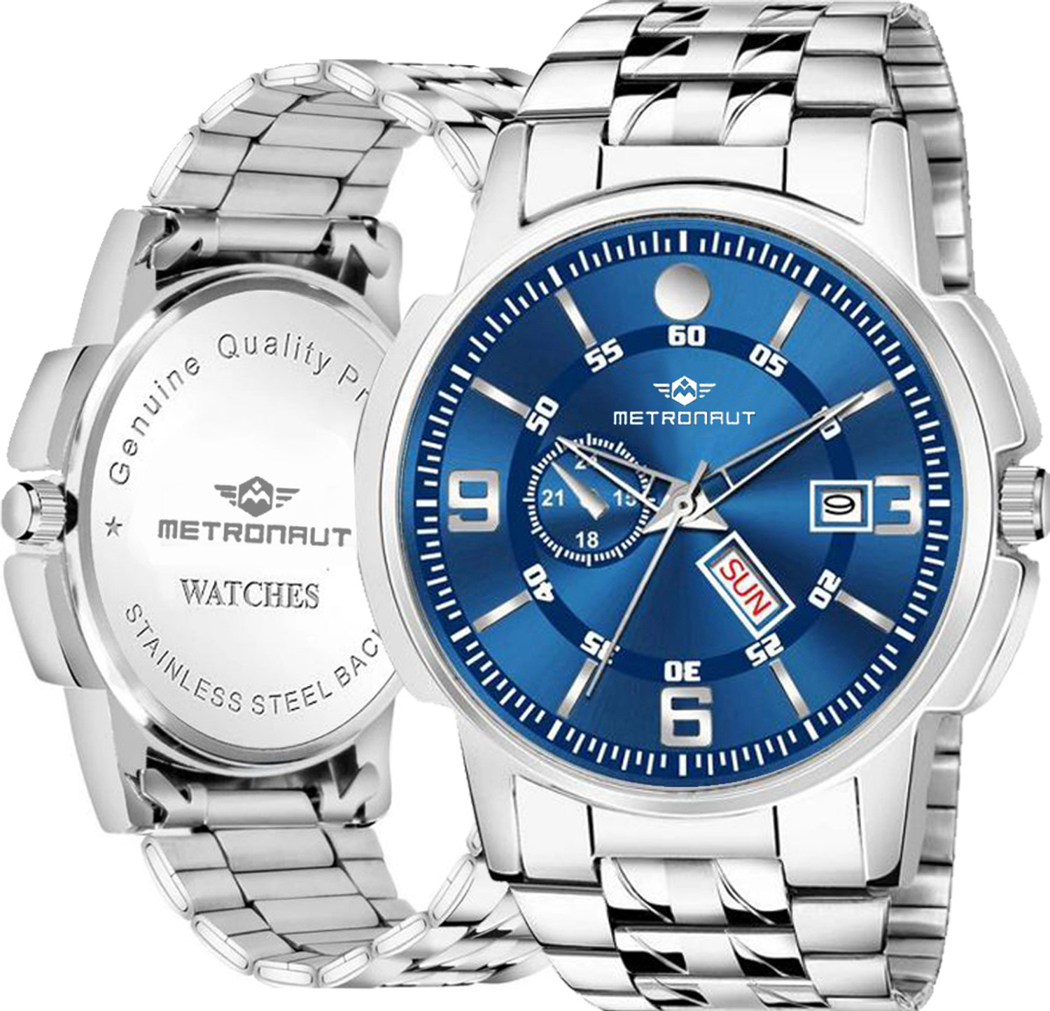 Image of METRONAUT MTR-2020 Timewear Stainless Steel Chain Watch For Mens Quartz Wrist Hands Branded Classic Analog Watch - For Men