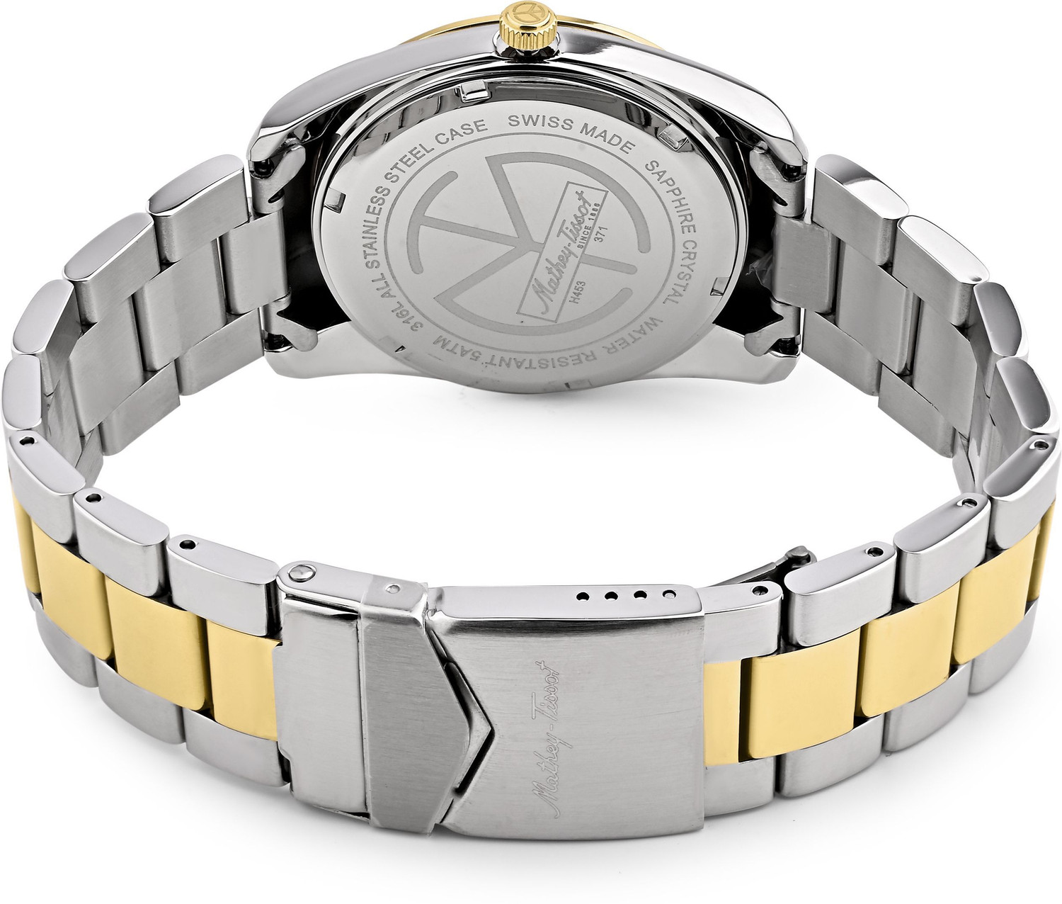 Image of Mathey-Tissot Swiss Made Mathy I Day-Date Quartz Black Dial Analog Watch - For Men H453BN