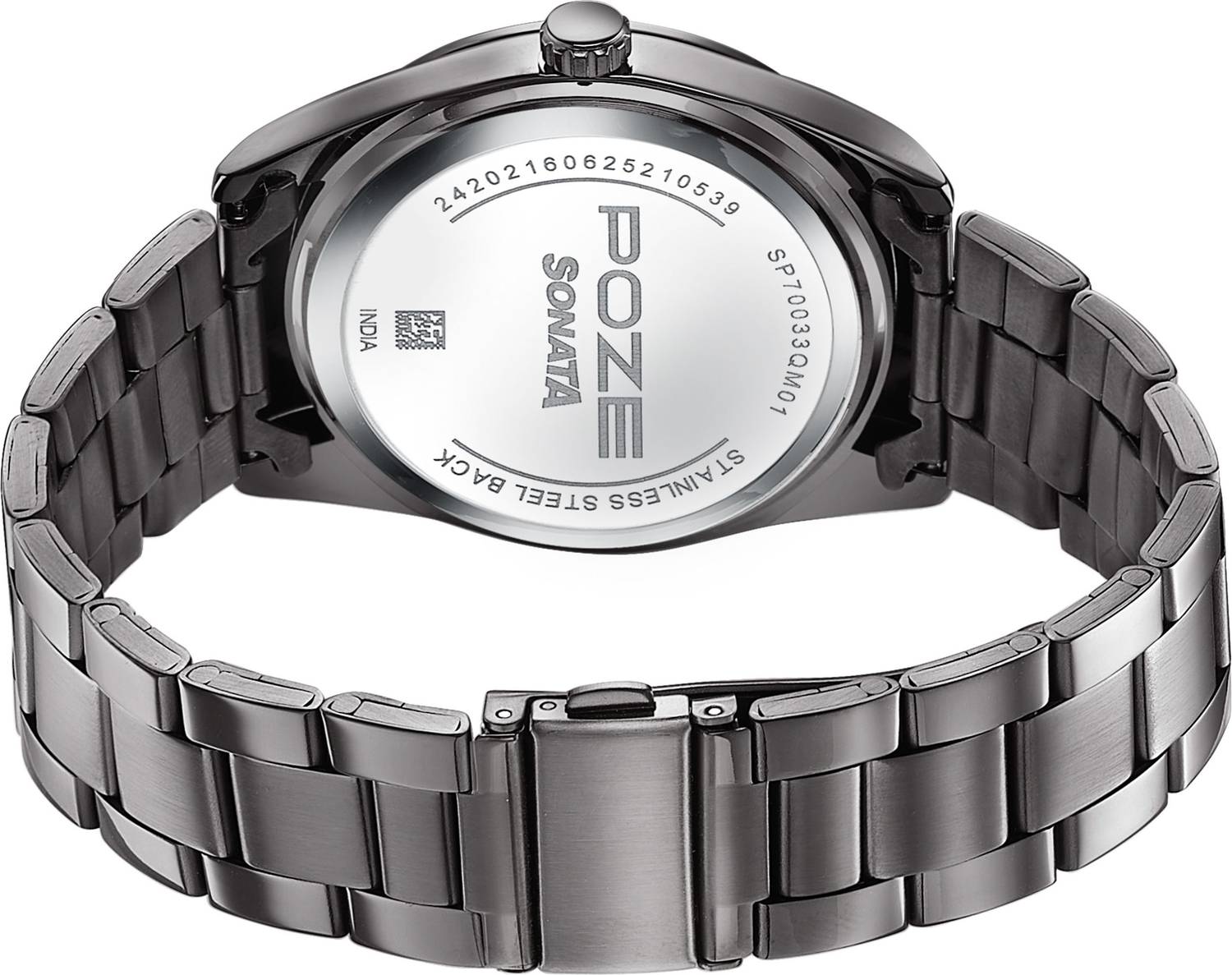 Sonata Poze 6 Graphite Groove Quartz Gun Dial Men's Watch - Image 5