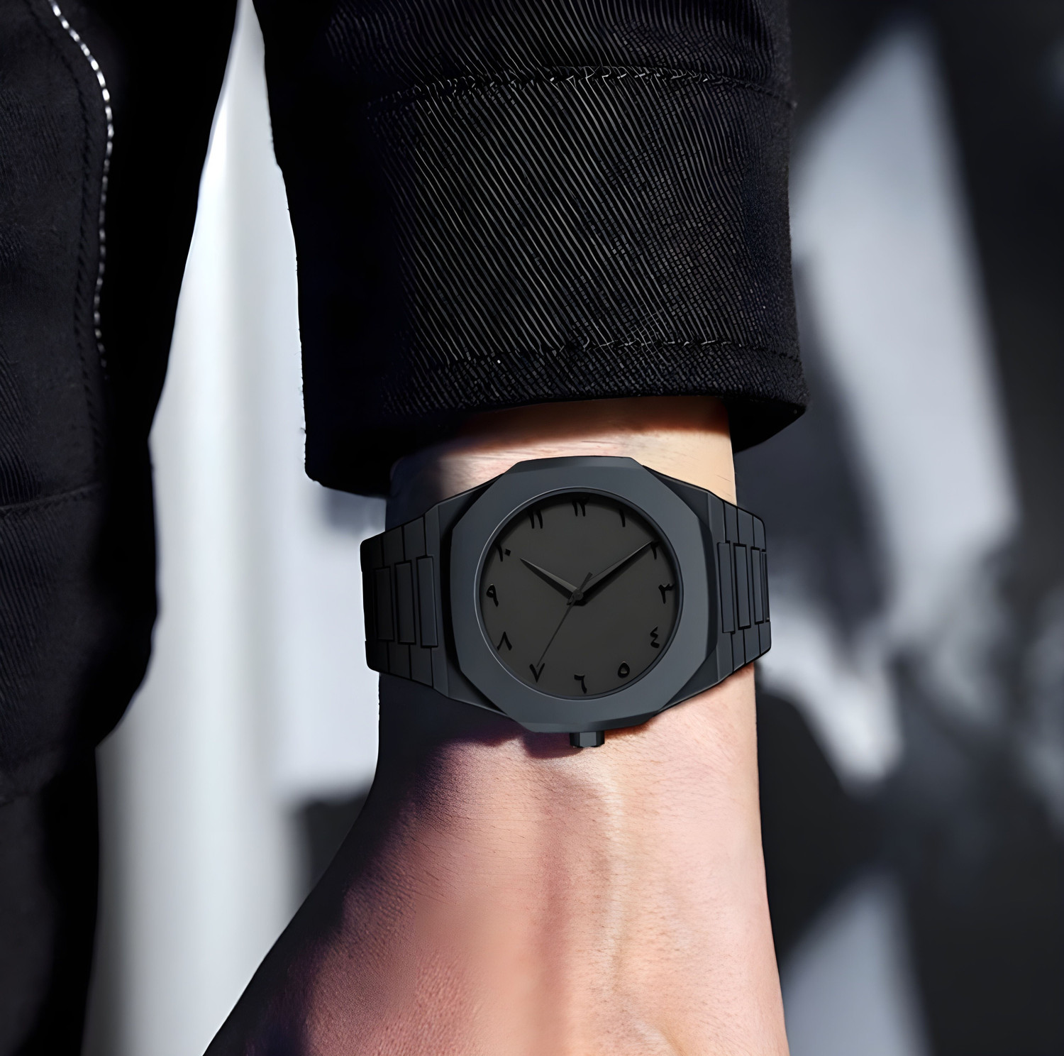 Image of K&K Arabic Aura Black Arabic Aura Analog Watch - For Men & Women