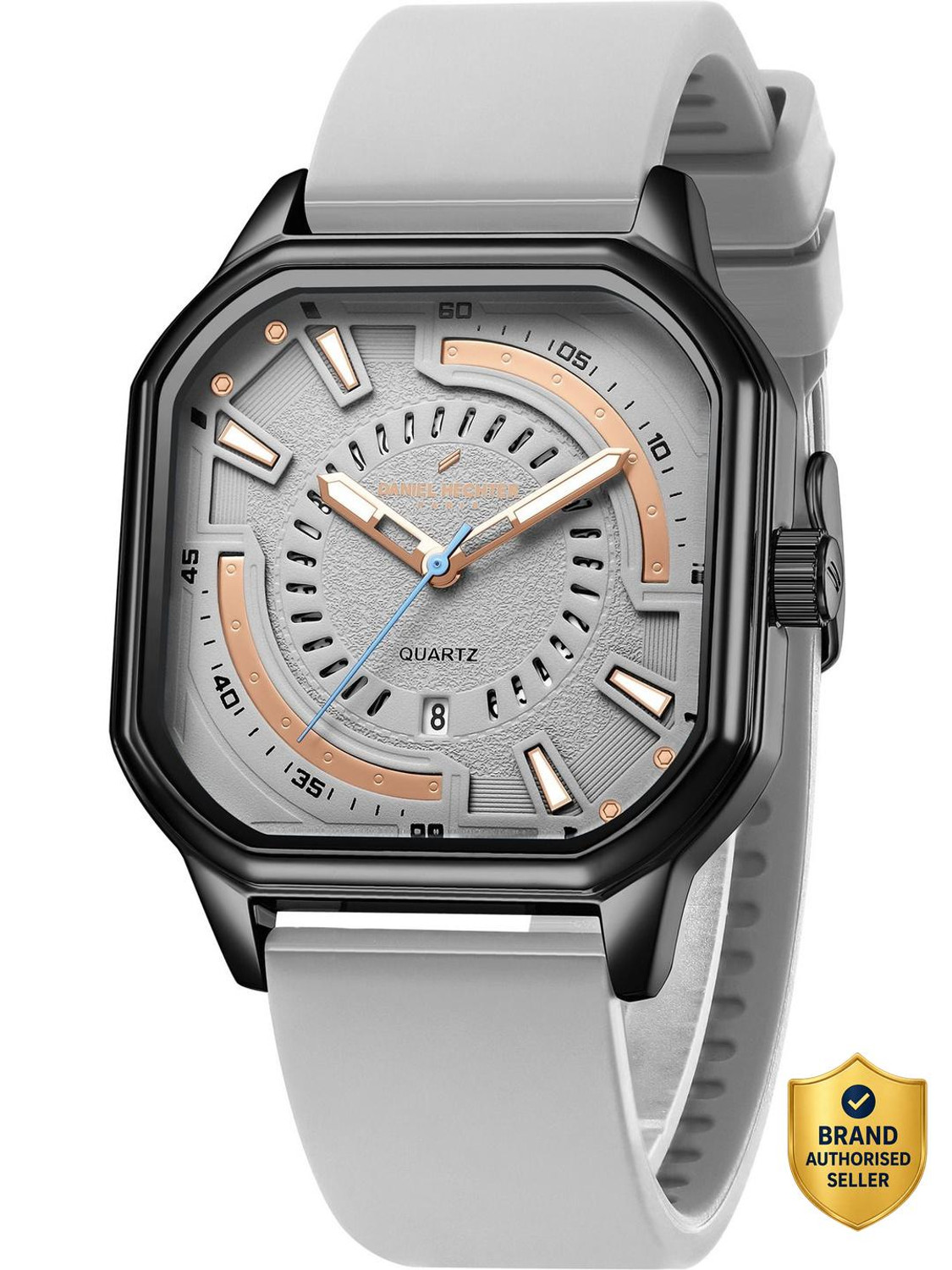 DANIEL HECHTER Model DHM1003 Paris Rivoli Collection Modern with Octagon Dial and Silicon Band Analog Watch - For Men