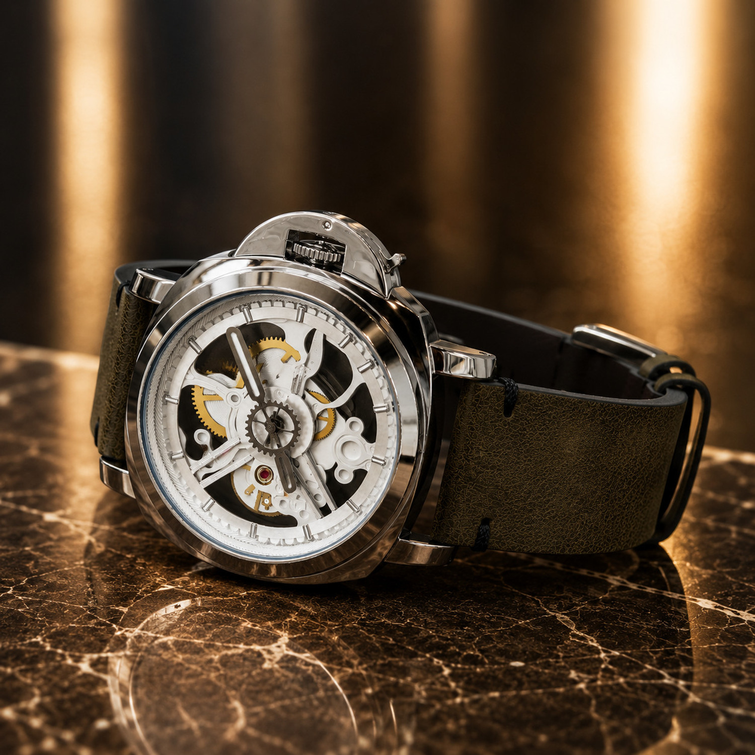 Image of italigs Italigs Forest Phantom Skeleton Analog Watch Italigs Forest Luxury Skeleton Series Analog Watch - For Men