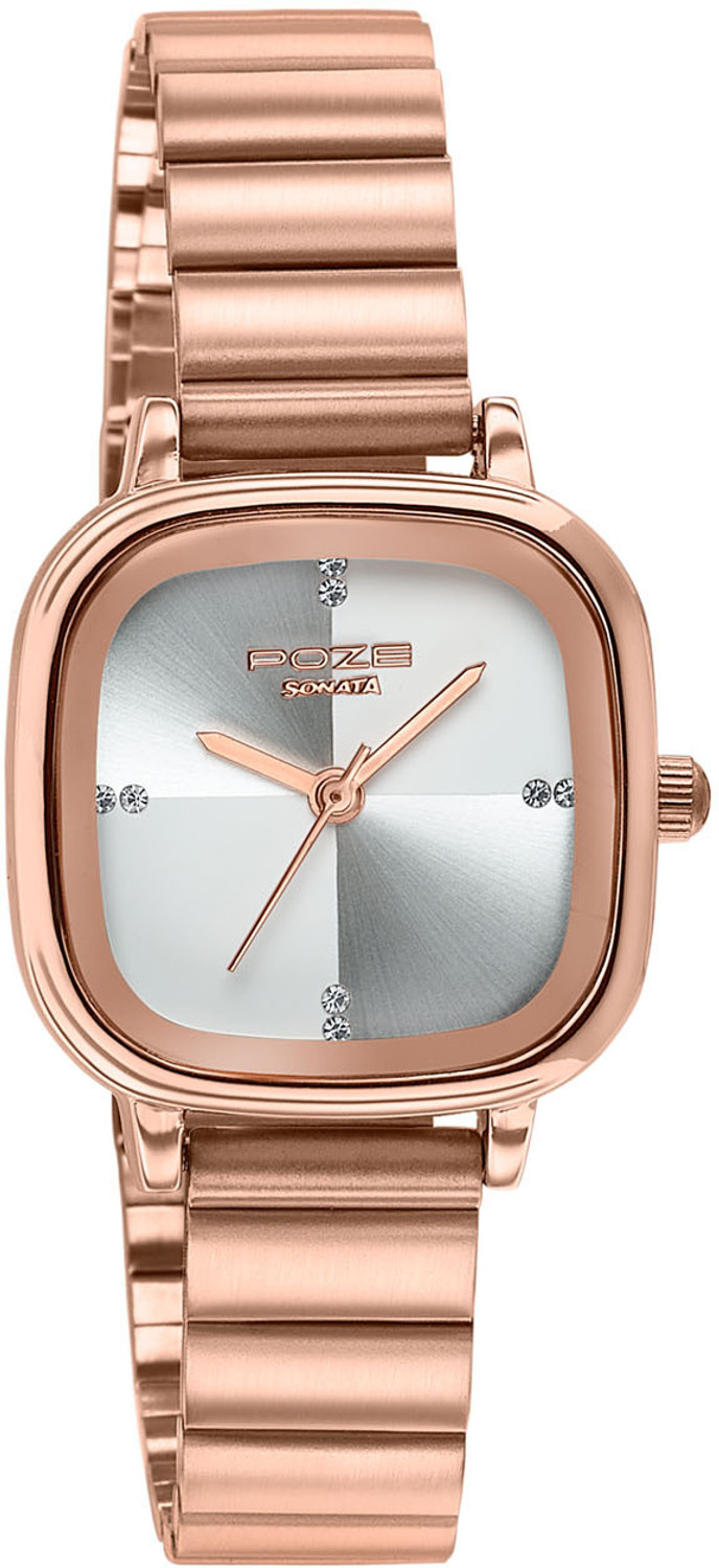 Image of SONATA Poze Drop 9.1 Poze 9 Quartz White Dial IPG Strap Analog Watch - For Women
