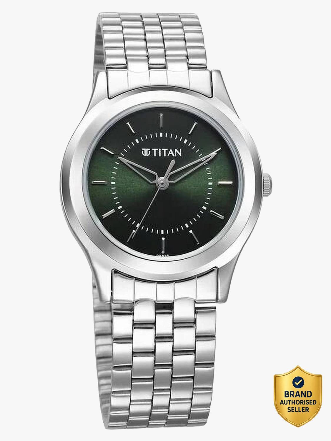 Titan Karishma Zing Green Dial Silver SS Strap Watch - Image 1