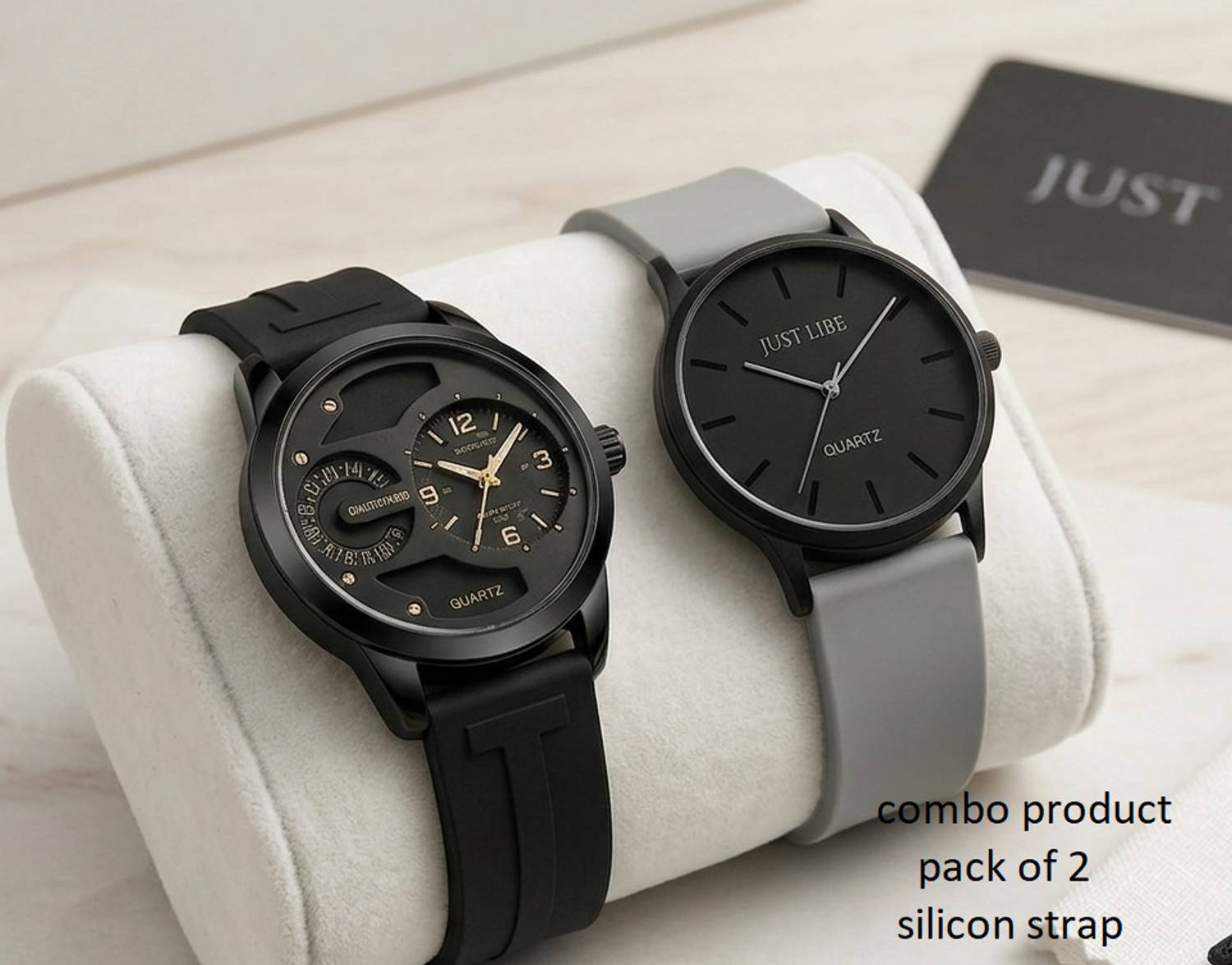 just like COMBO 161-101 Men's Black Dial Silicone Watch Pack of 2