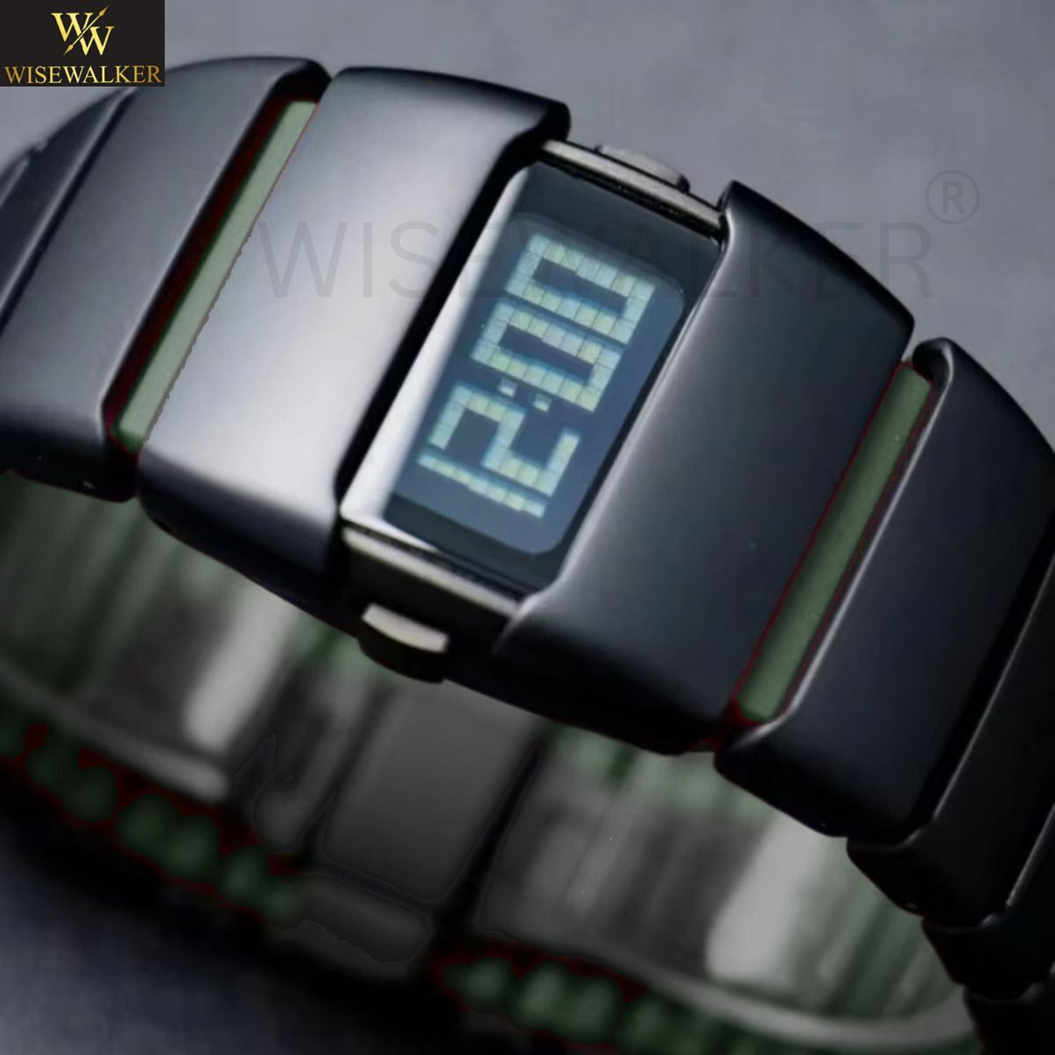 Image of WiseWalker WiseWalker GenZ Luxury Style Digital Green Watch Unique Band with LED Display Digital Watch - For Men & Women