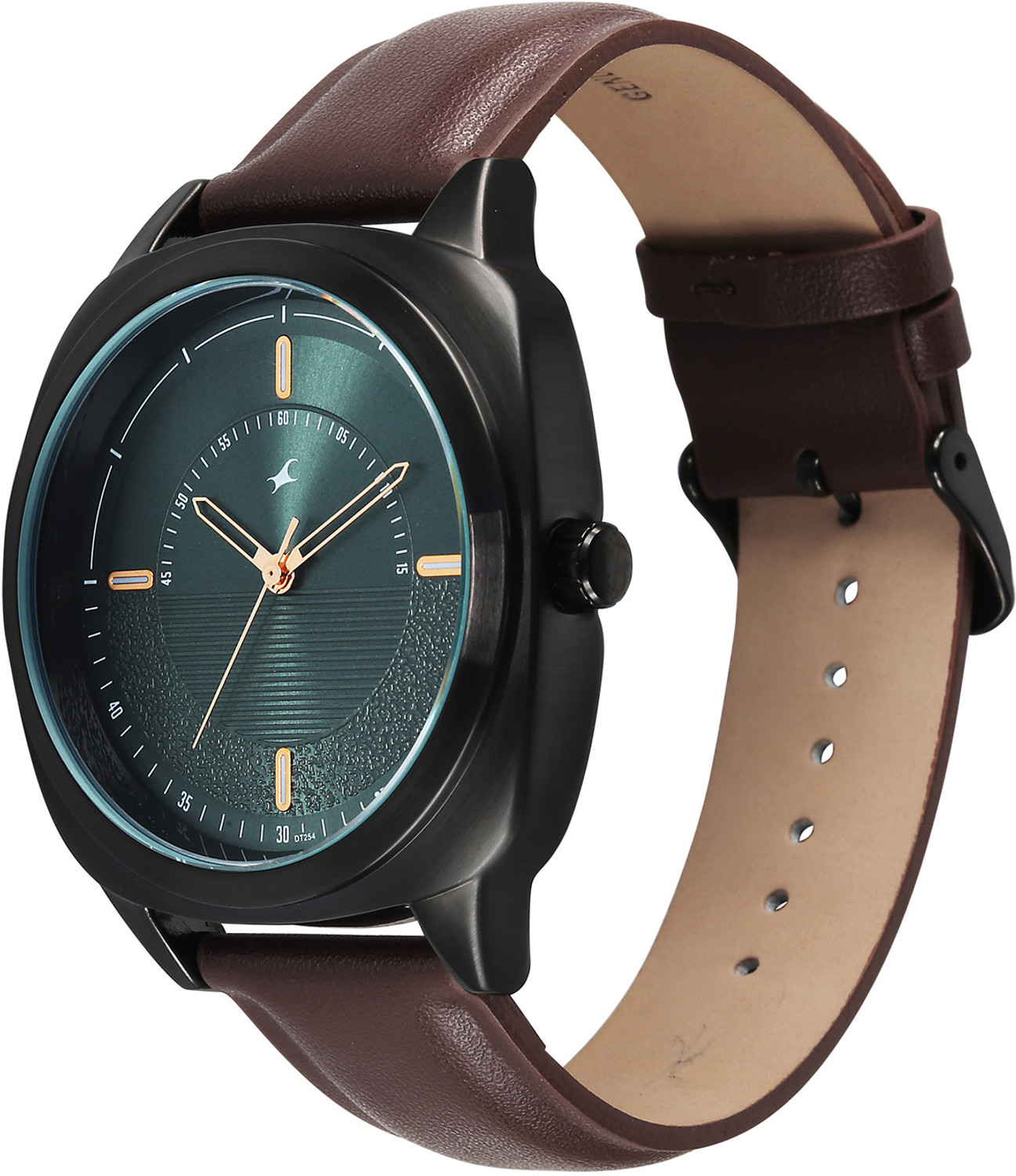 Image of Fastrack Stunners X Fastrack Stunners X Quartz Dark Green Dial Brown Leather Strap Analog Watch - For Men