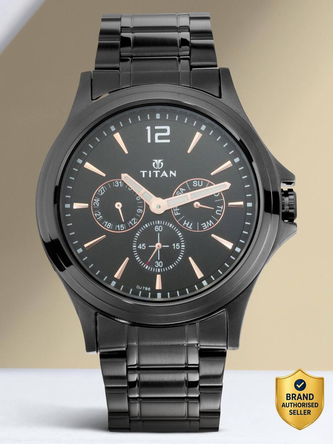 Titan Neo Black Multifunction Analog Watch - Men - Image 1