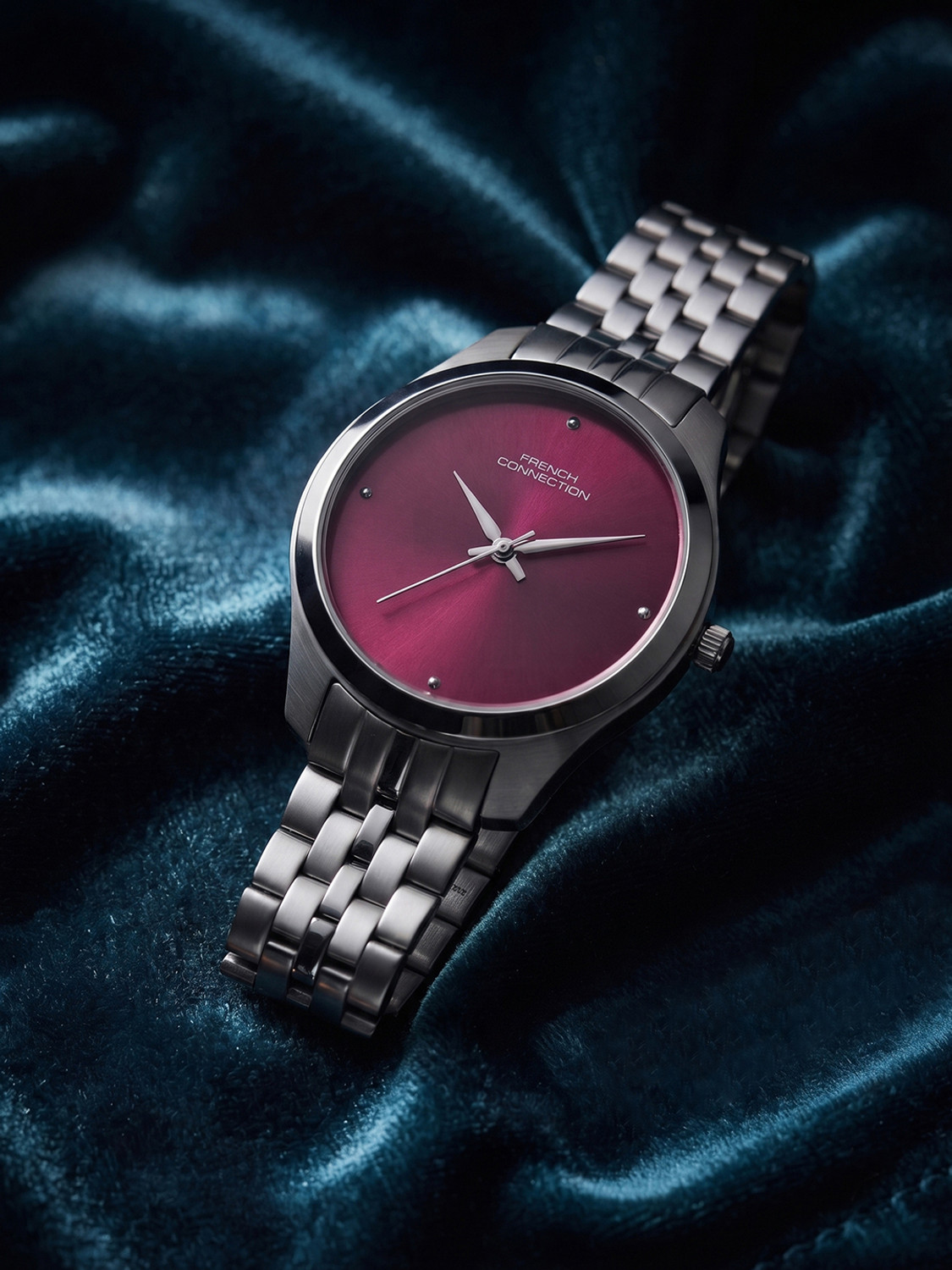 Image of French Connection FCND40PRSM Purple Sunray Round Dial Quartz Analog Watch - For Women