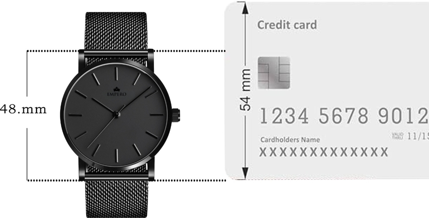 Image of EMPERO EAB104 Black Nova Series Mesh Strap Minimalist Unisex Analog Watch for Women Analog Watch - For Men