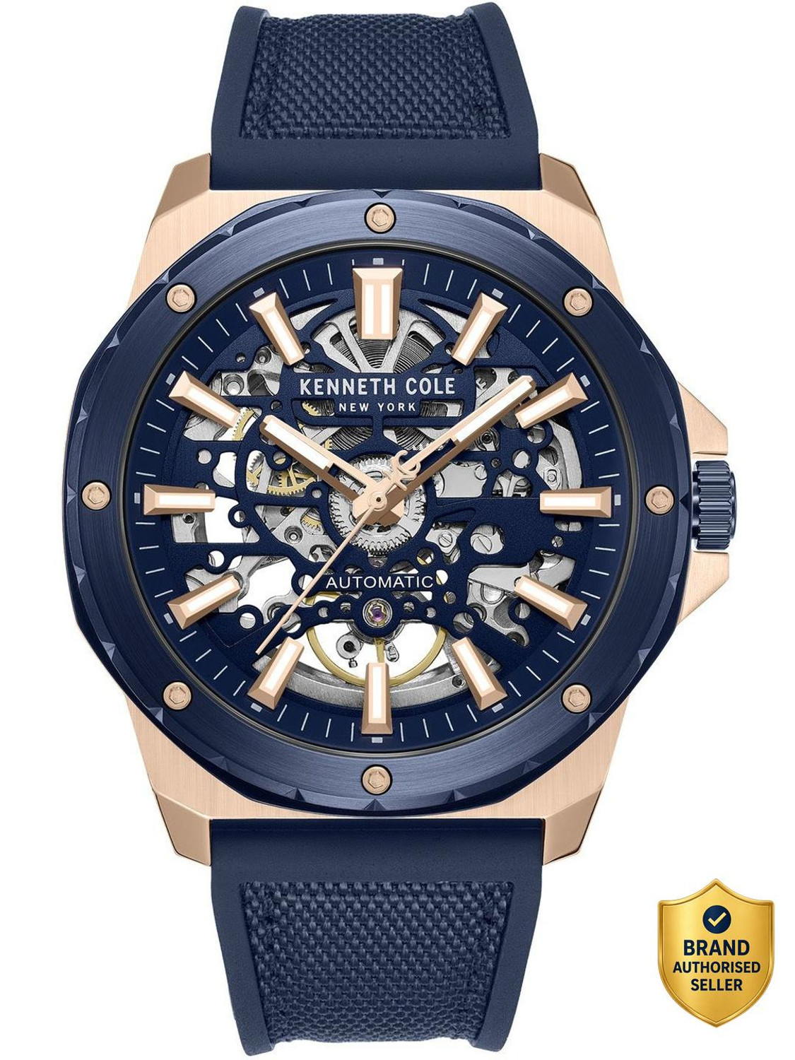 Image of Kenneth Cole Automatic Cole Automatic Blue Dial Blue Silicon Strap Analog Watch - For Men