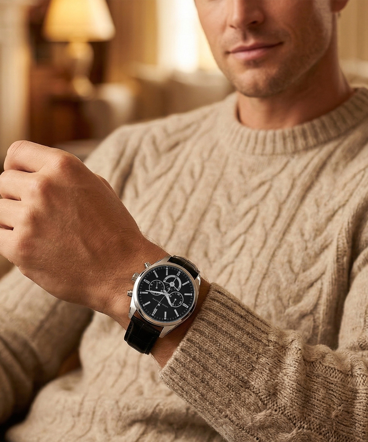 Image of Louis Philippe Chronograph Black Dial Analog Watch Analog Watch - For Men