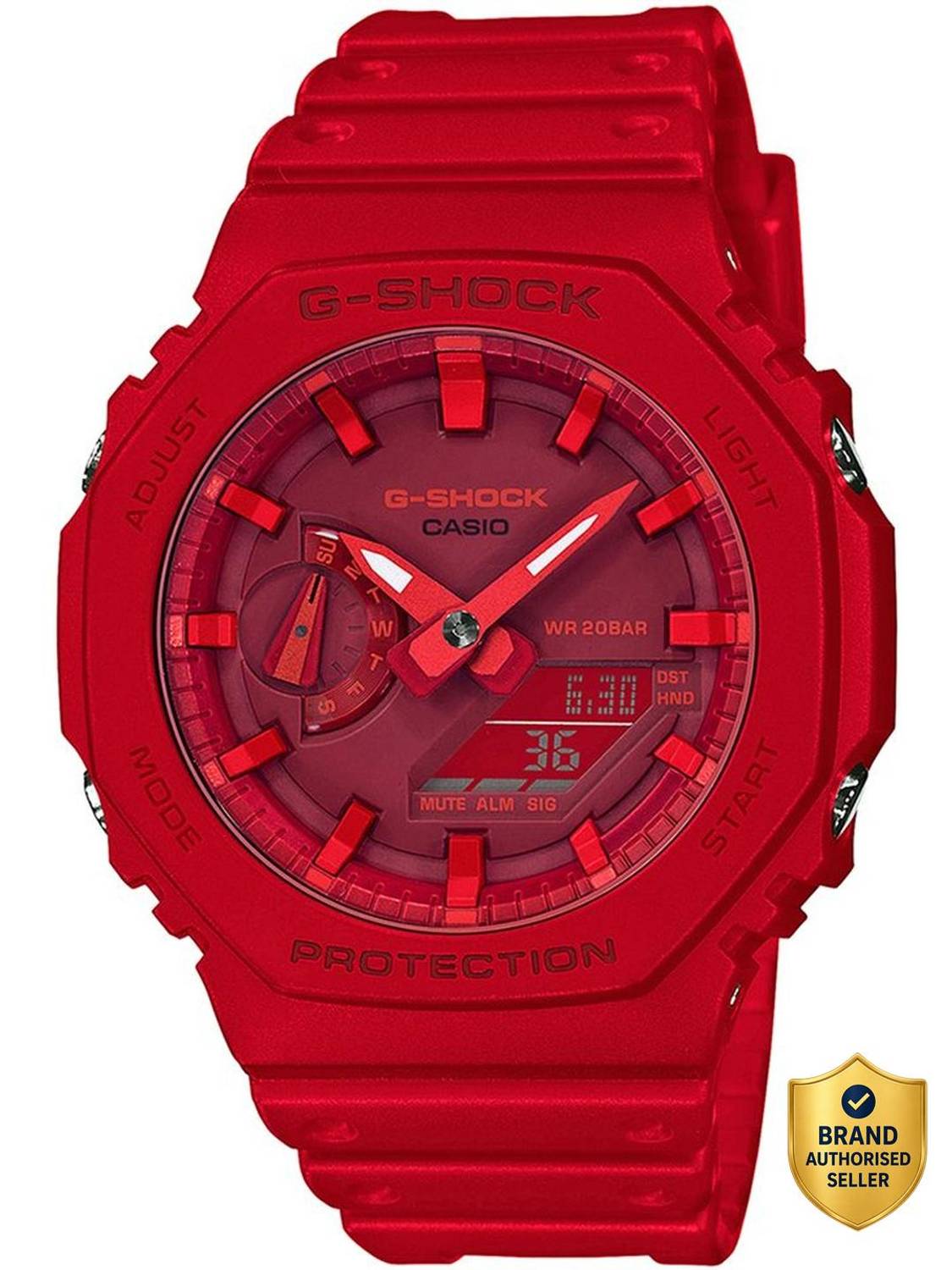 CASIO GA-2100-4ADR Red Dial Resin Strap Analog-Digital Watch