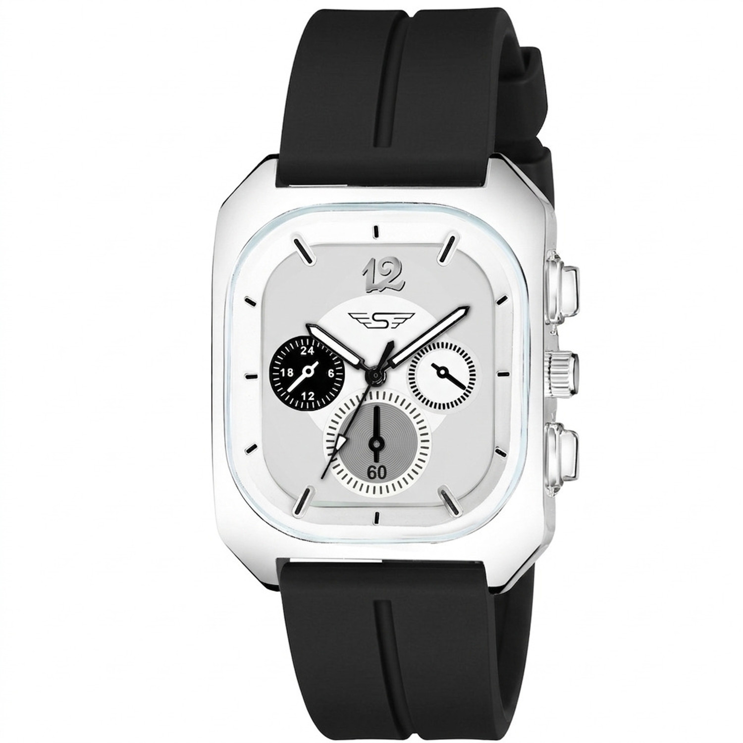Image of Shivark SL-45 Silicone Strap multifunctional new square design Analog Watch - For Men