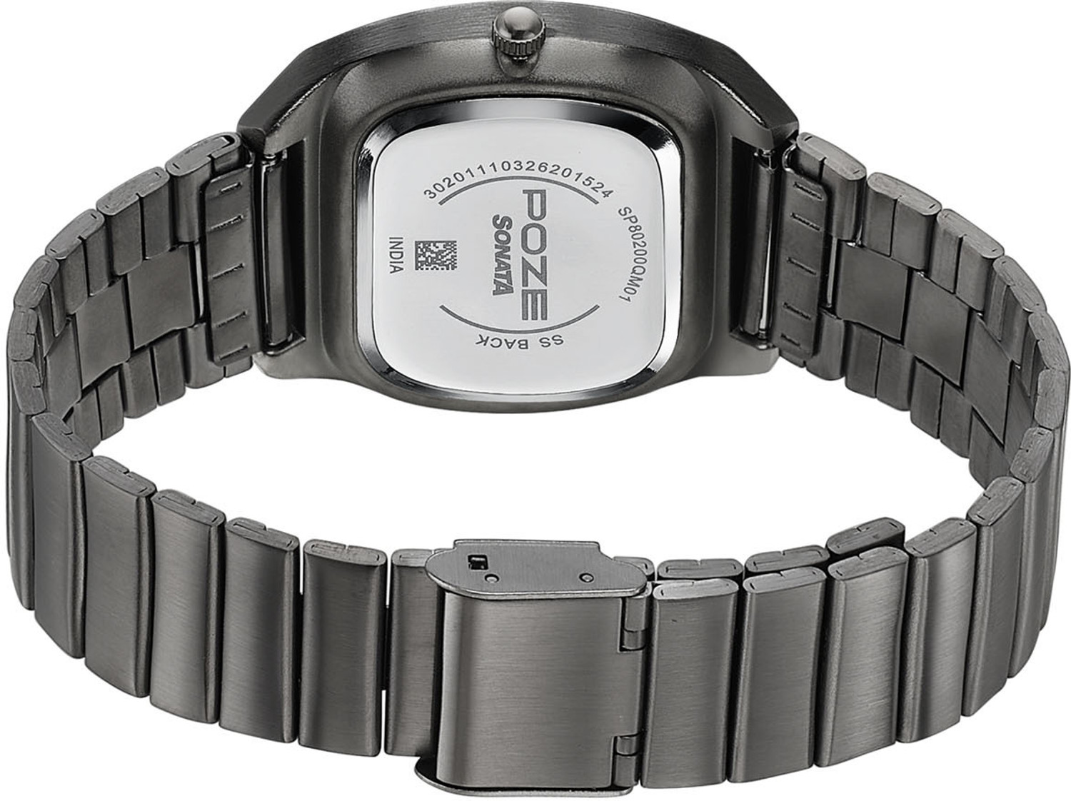 Image of SONATA Poze Drop 9.2 Poze 9 Quartz Black Dial IP Gun SS sheet metal Strap Analog Watch - For Men & Women
