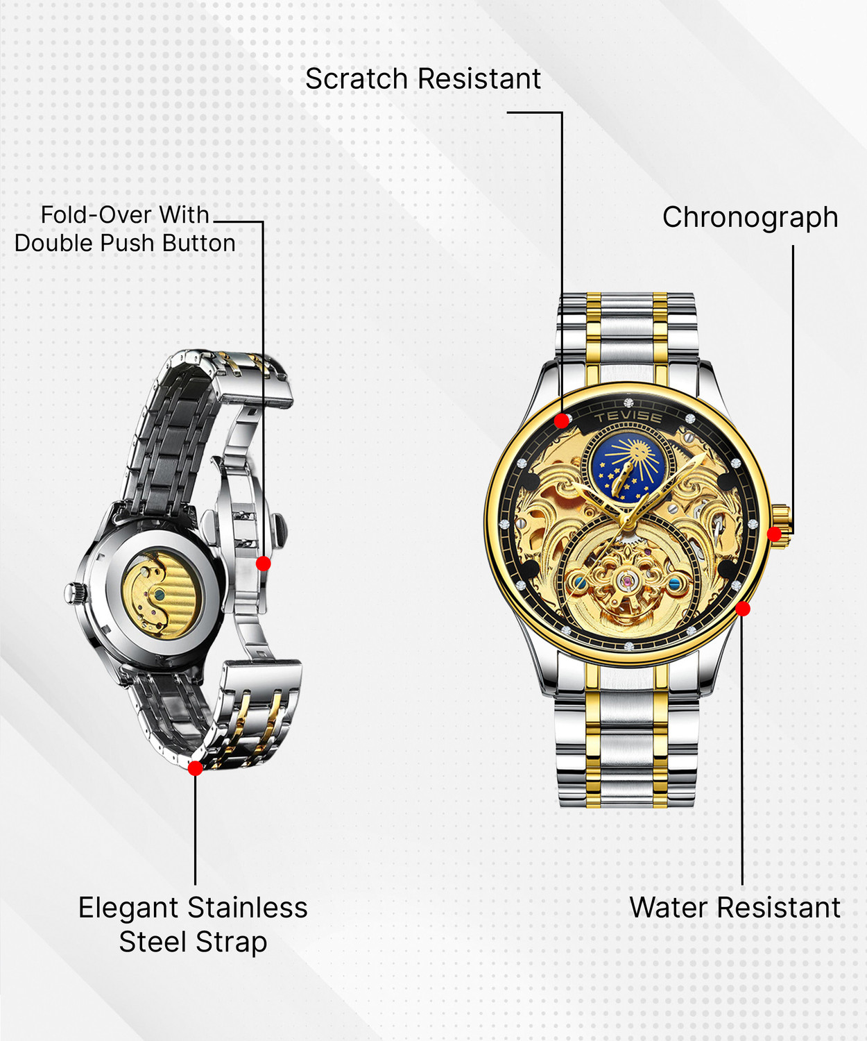 Image of TEVIS T820 Automatic Analog Watch - For Men