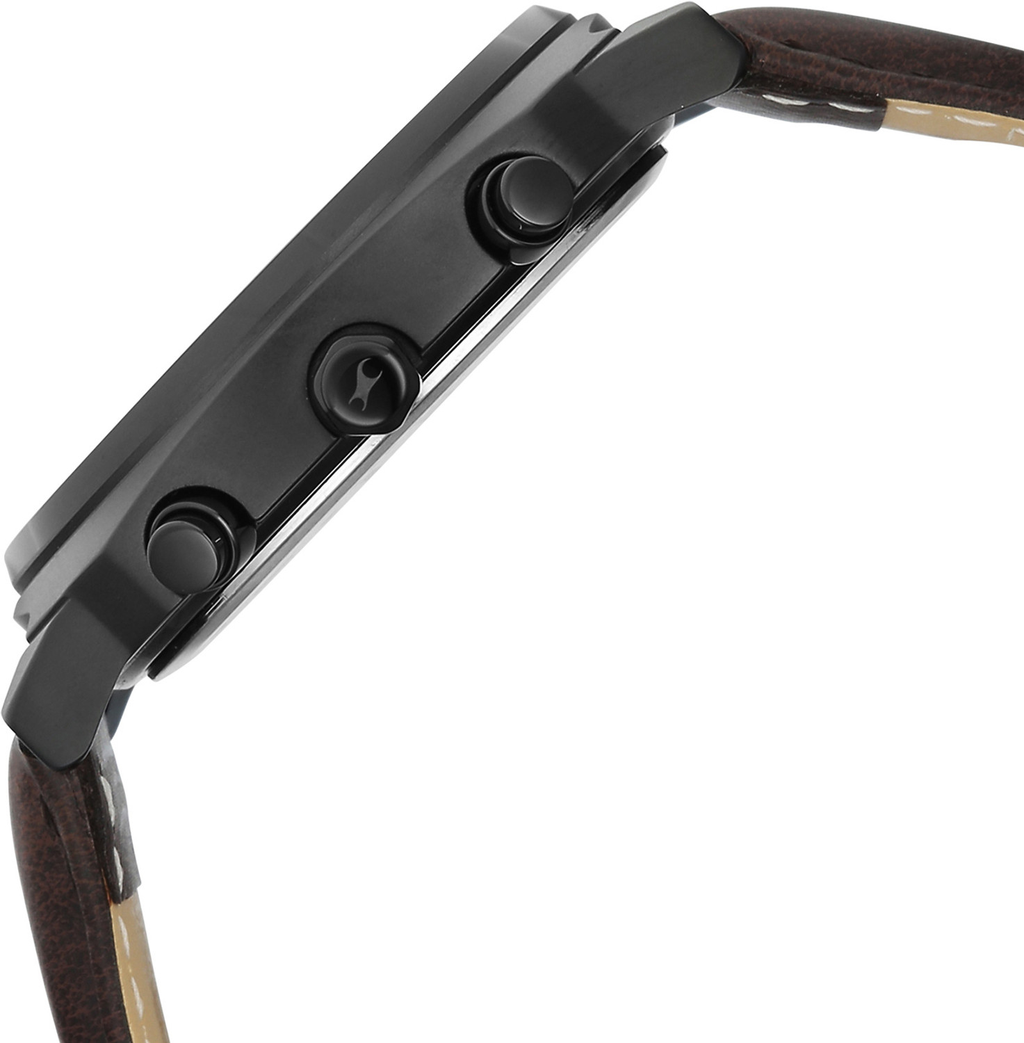 Image of Fastrack Fastrack Kronos 3 Fastrack Kronos 3 Quartz Black Dial Brown Leather Strap Analog Watch - For Men