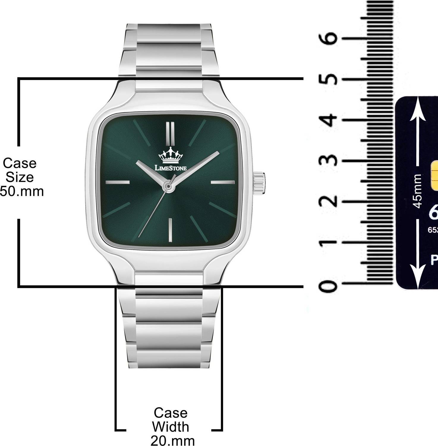 LIMESTONE Men's Square Dial Quartz Watch - Image 3