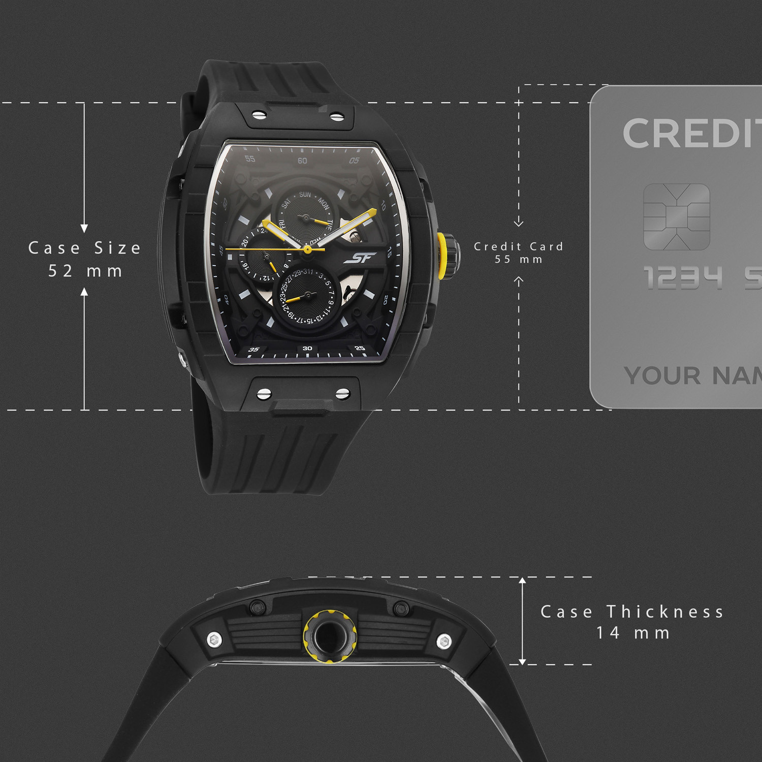 Image of SONATA SF Maiden Voyage SF Maiden Voyage Multifunction Black Dial Black Silicon Strap Analog Watch - For Men